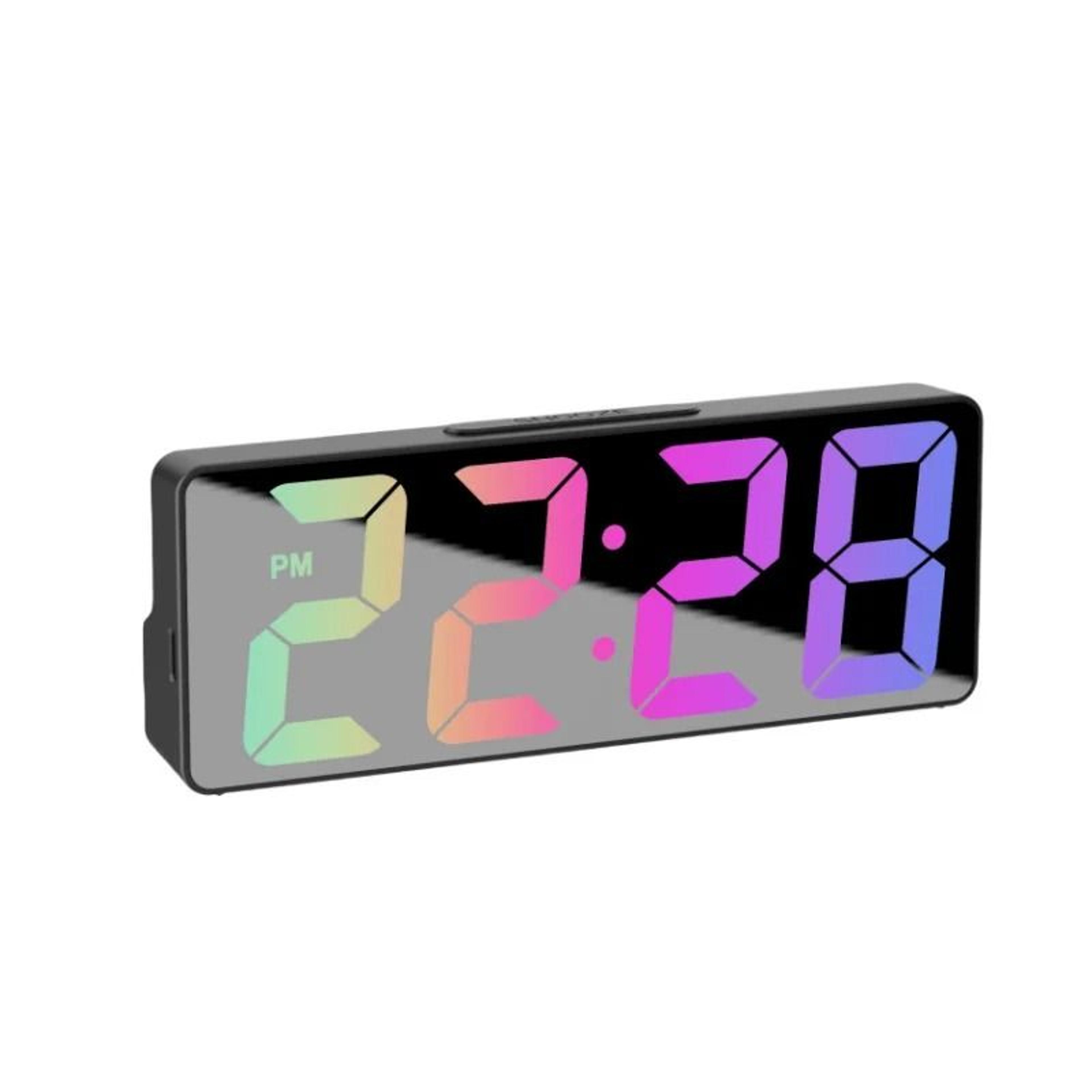 LED Digital Alarm Clock With Temperature Display Adjustable Brightness Desk Clock 2