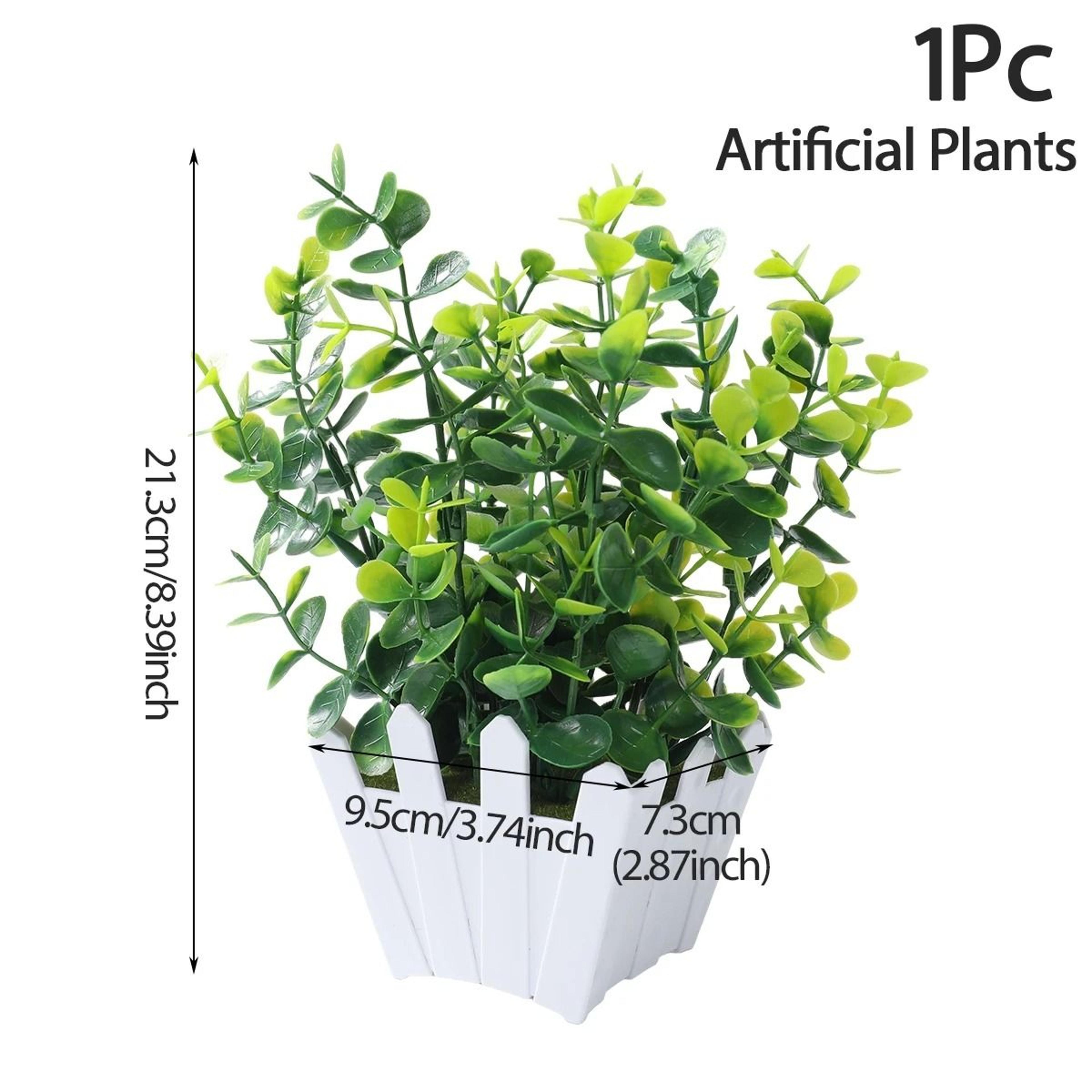 Artificial Bonsai Plant Set Small Potted Greenery For Tabletop Decor 2