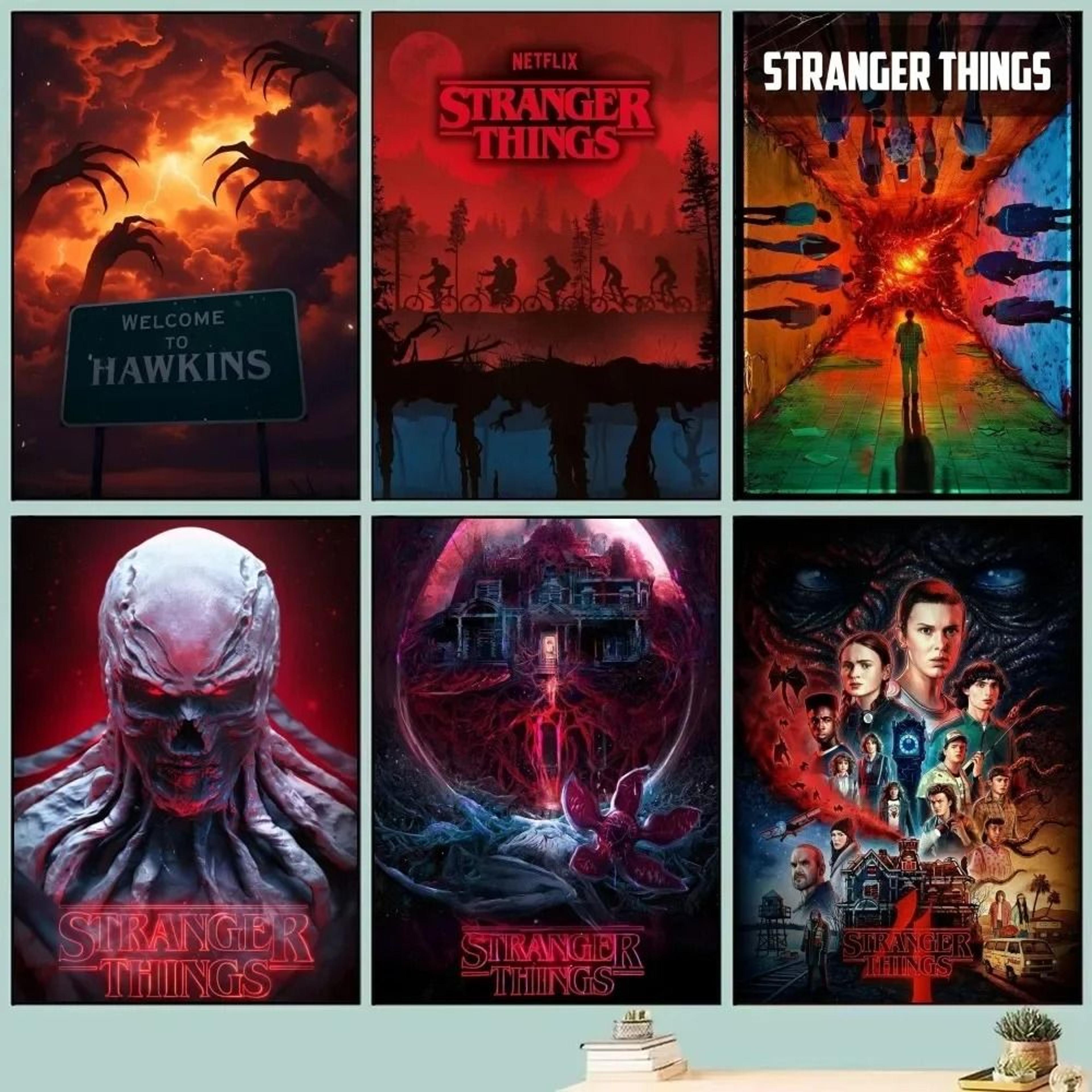 stranger things canvas poster retro tv series wall art print