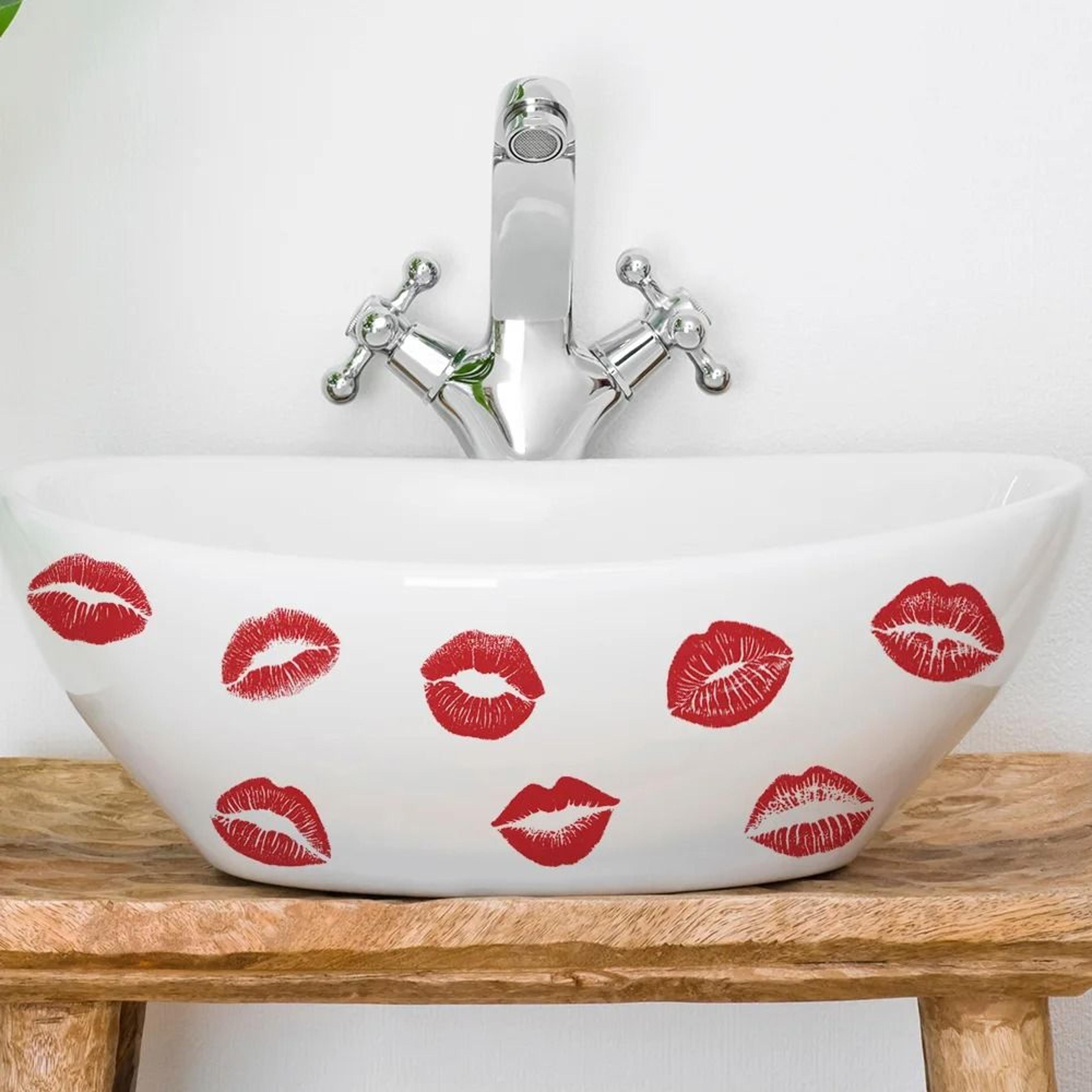 red lip wall sticker self adhesive modern wall mural decor