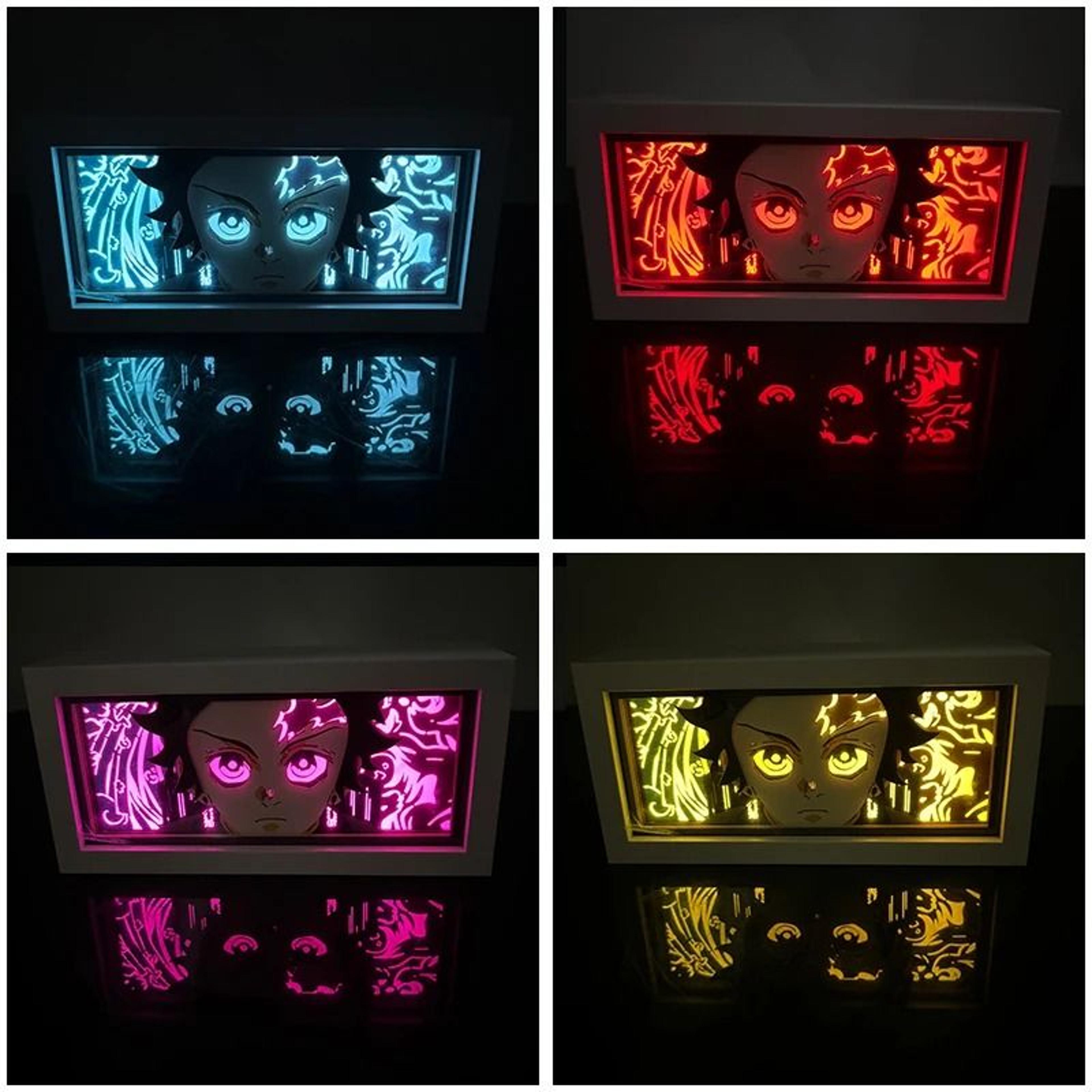 demon slayer tanjiro 3d led anime light box night light