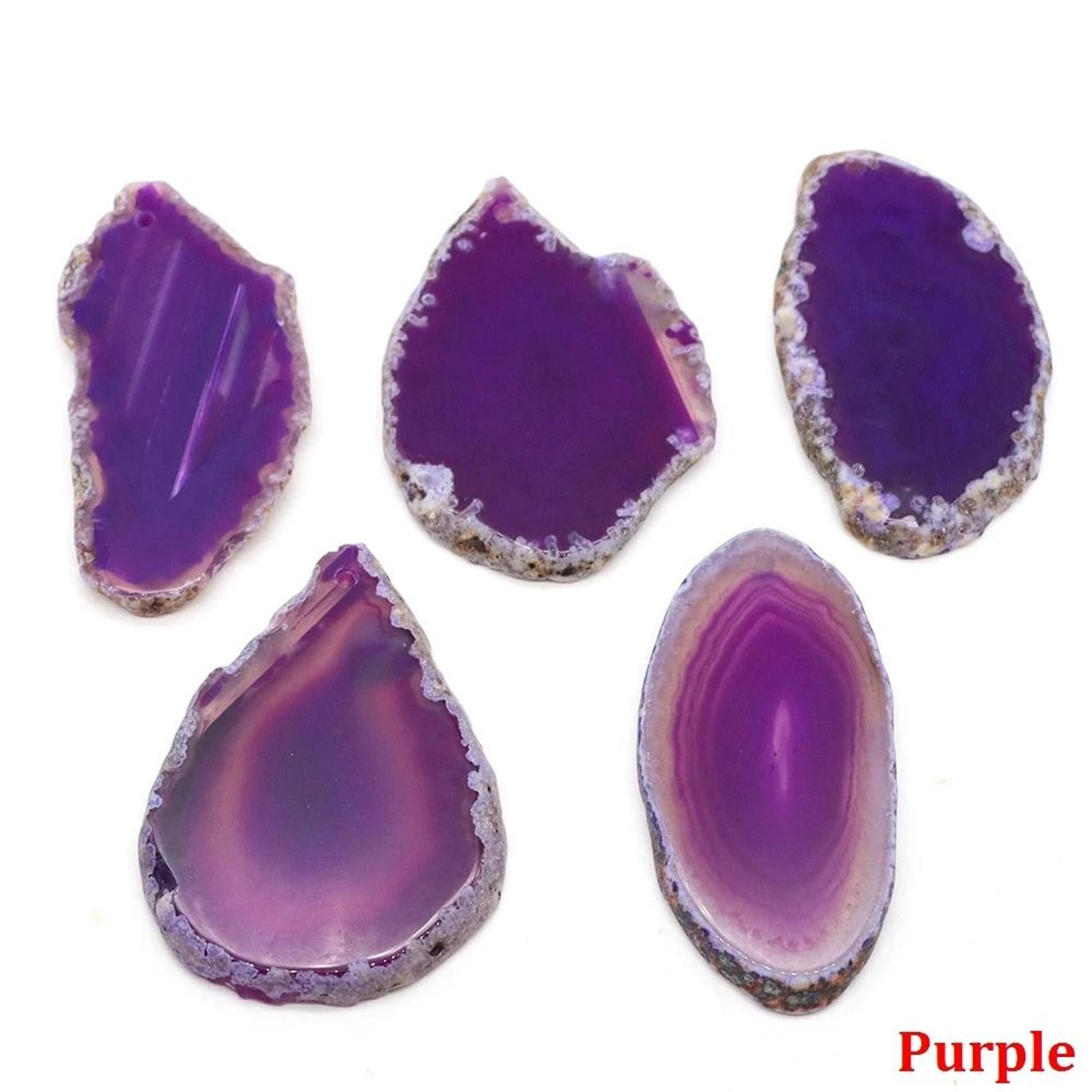 Natural Agate Geode Slice Pendant Crystal Decor For Jewelry And Home 2