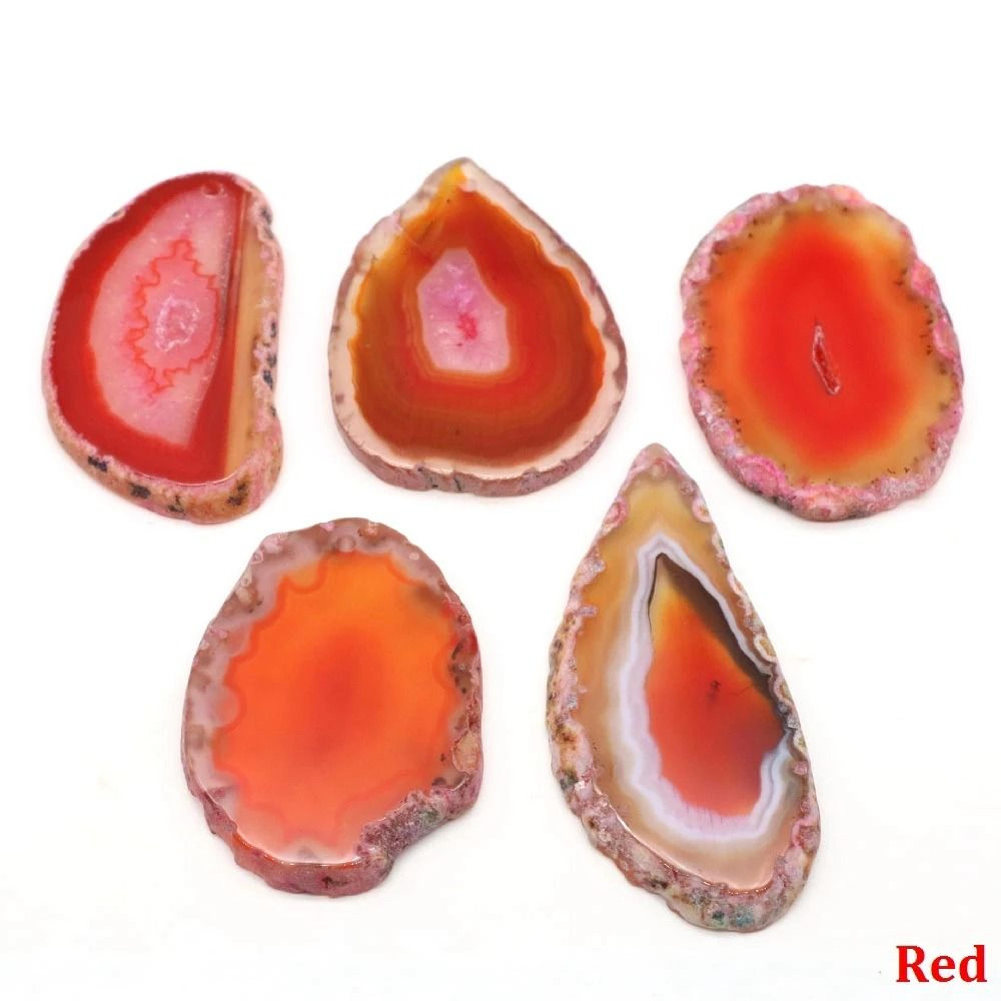 Natural Agate Geode Slice Pendant Crystal Decor For Jewelry And Home 6