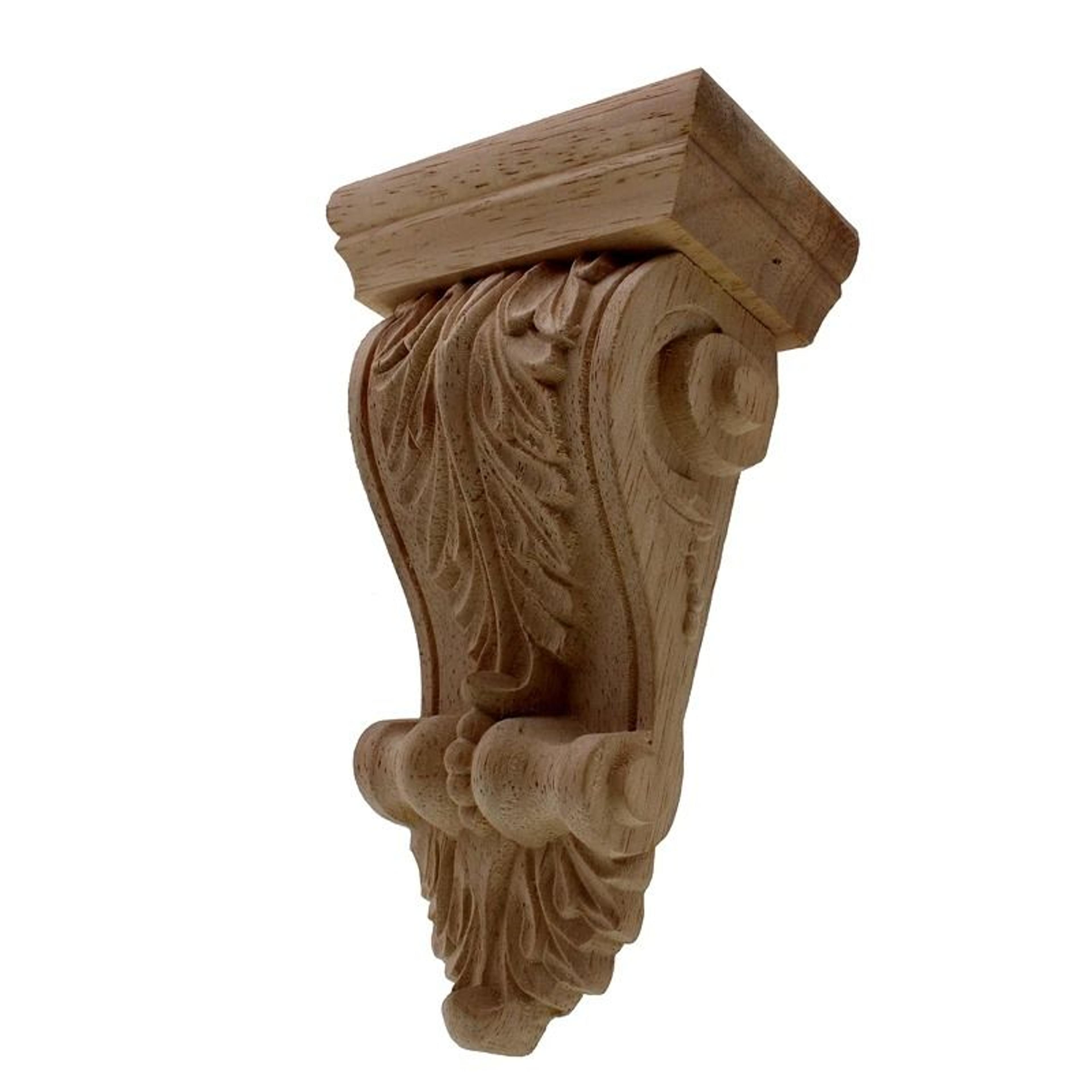 Natural Oak Wood Carved Applique Vintage Furniture Decorative Onlay 9