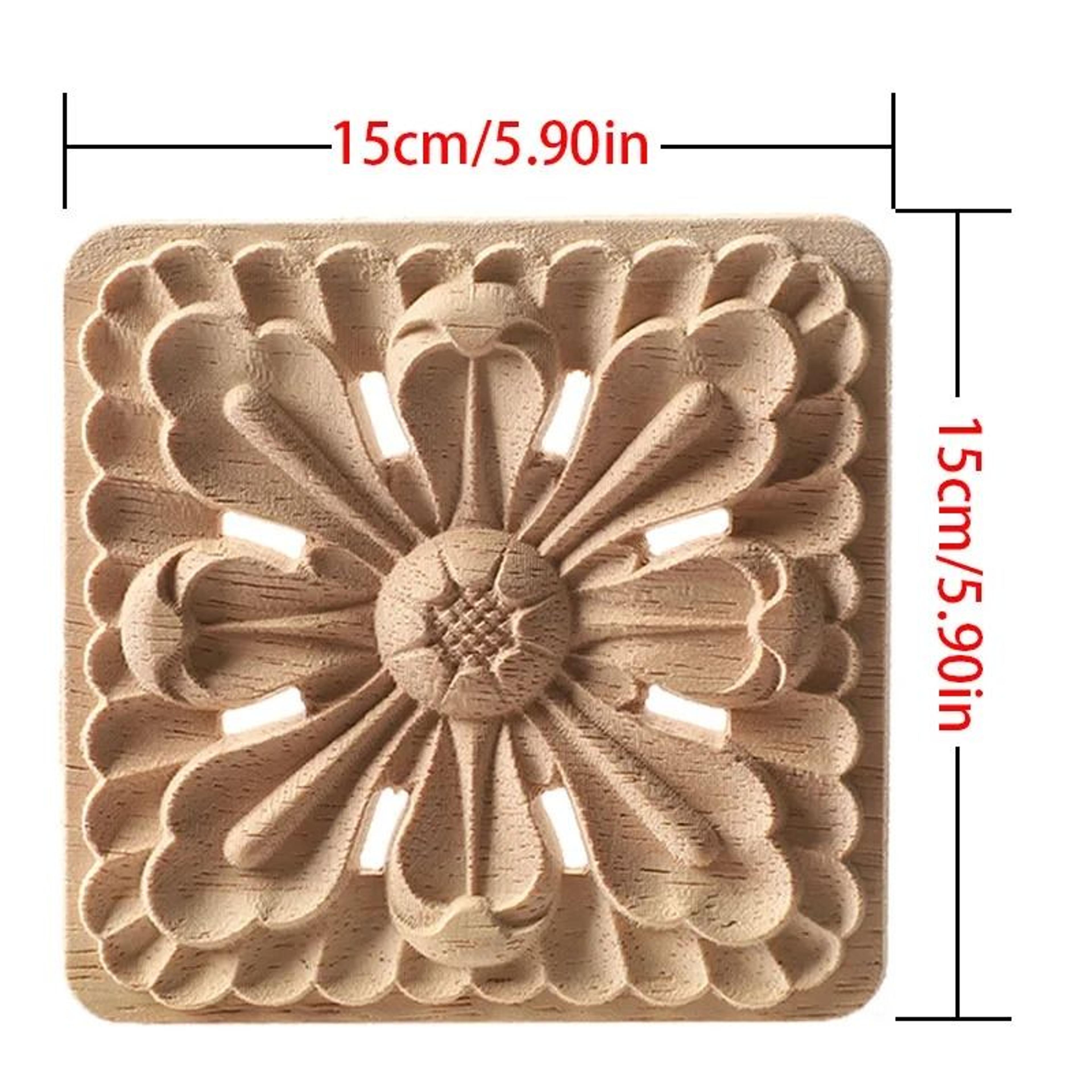 European Style Wood Corner Applique Floral Carved Furniture Trim 4