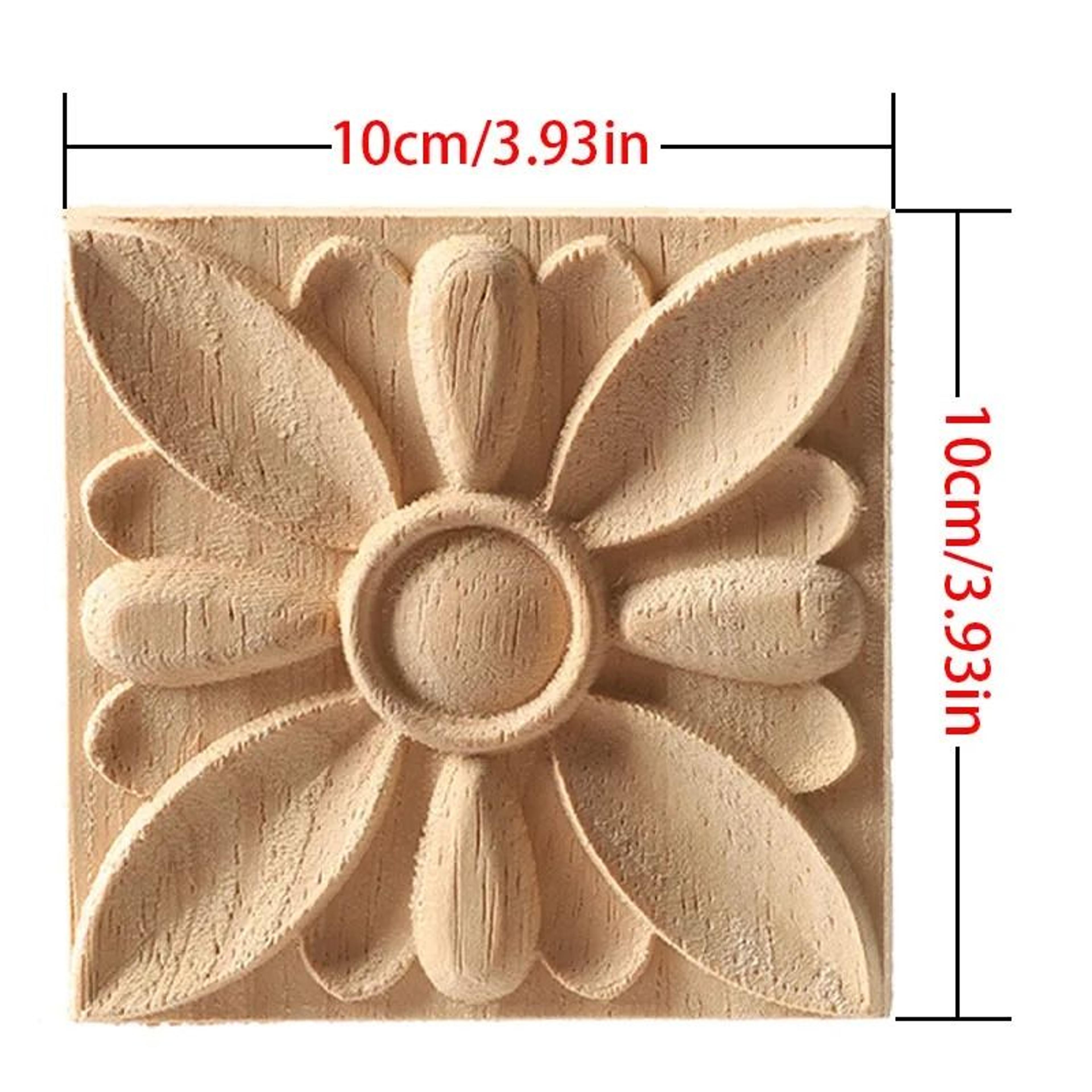 European Style Wood Corner Applique Floral Carved Furniture Trim 8