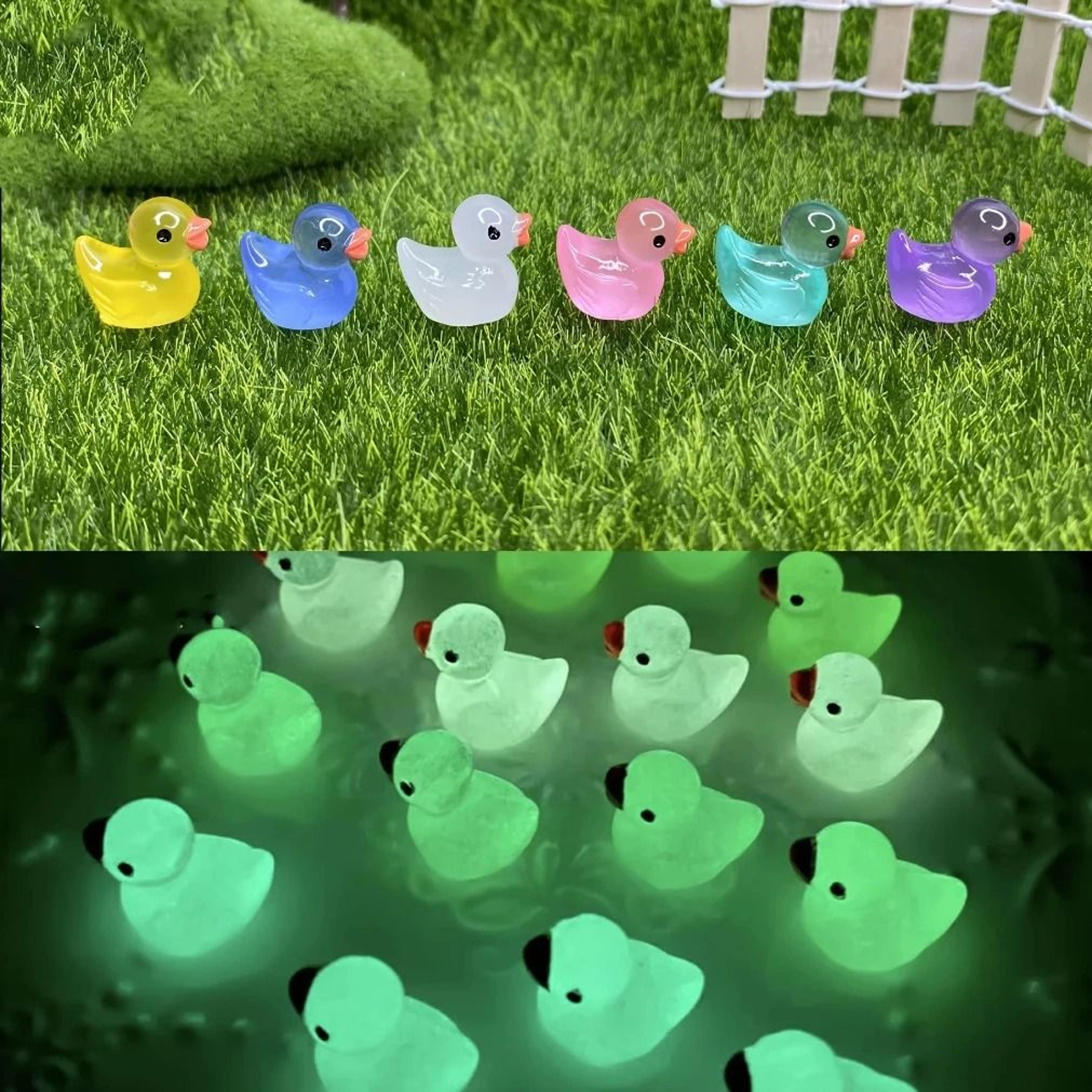 Glow In The Dark Mini Resin Ducks Fairy Garden Accessories Set 3