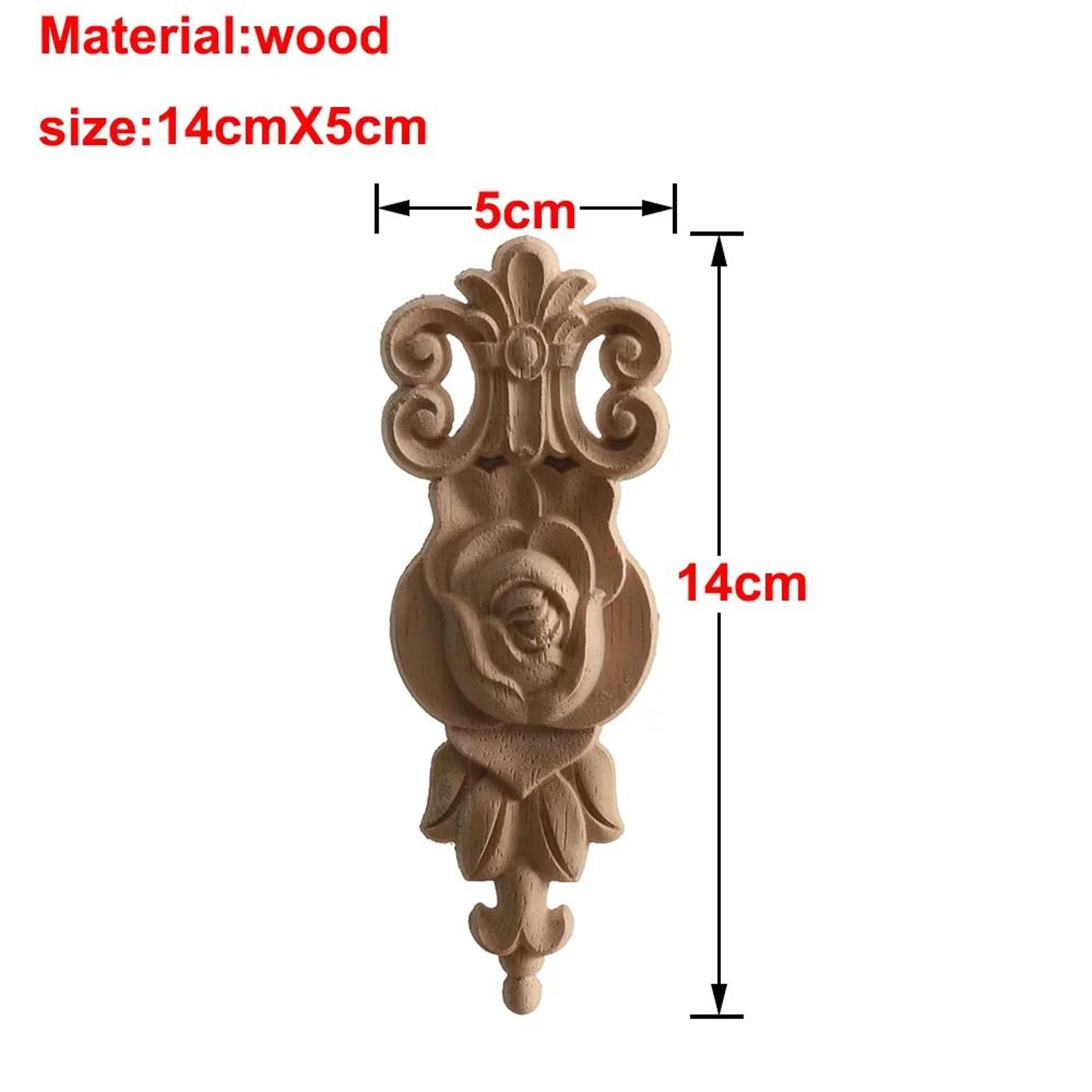Carved Wooden Rose Applique Decorative Furniture Trim Accent 20