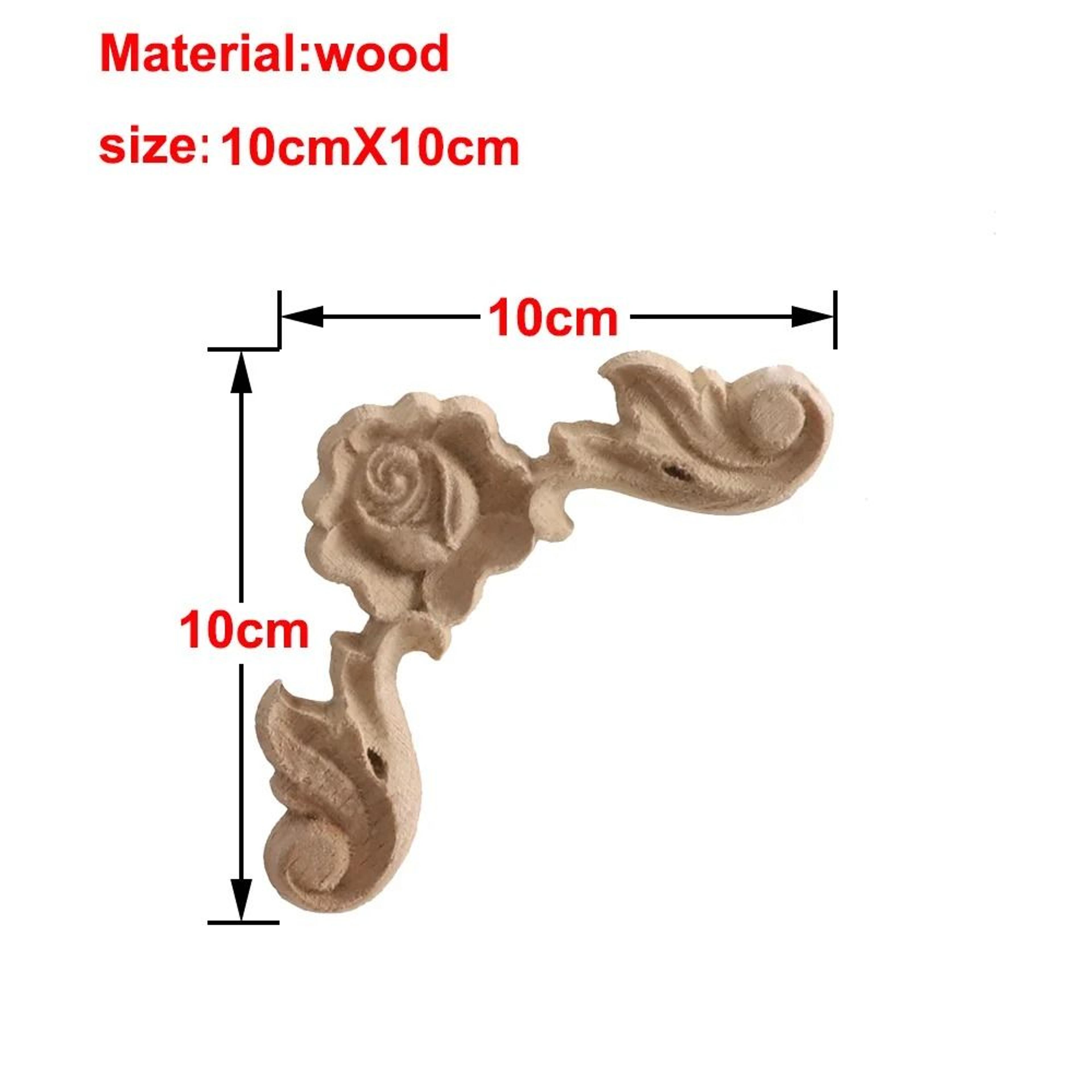 Carved Wooden Rose Applique Decorative Furniture Trim Accent 21