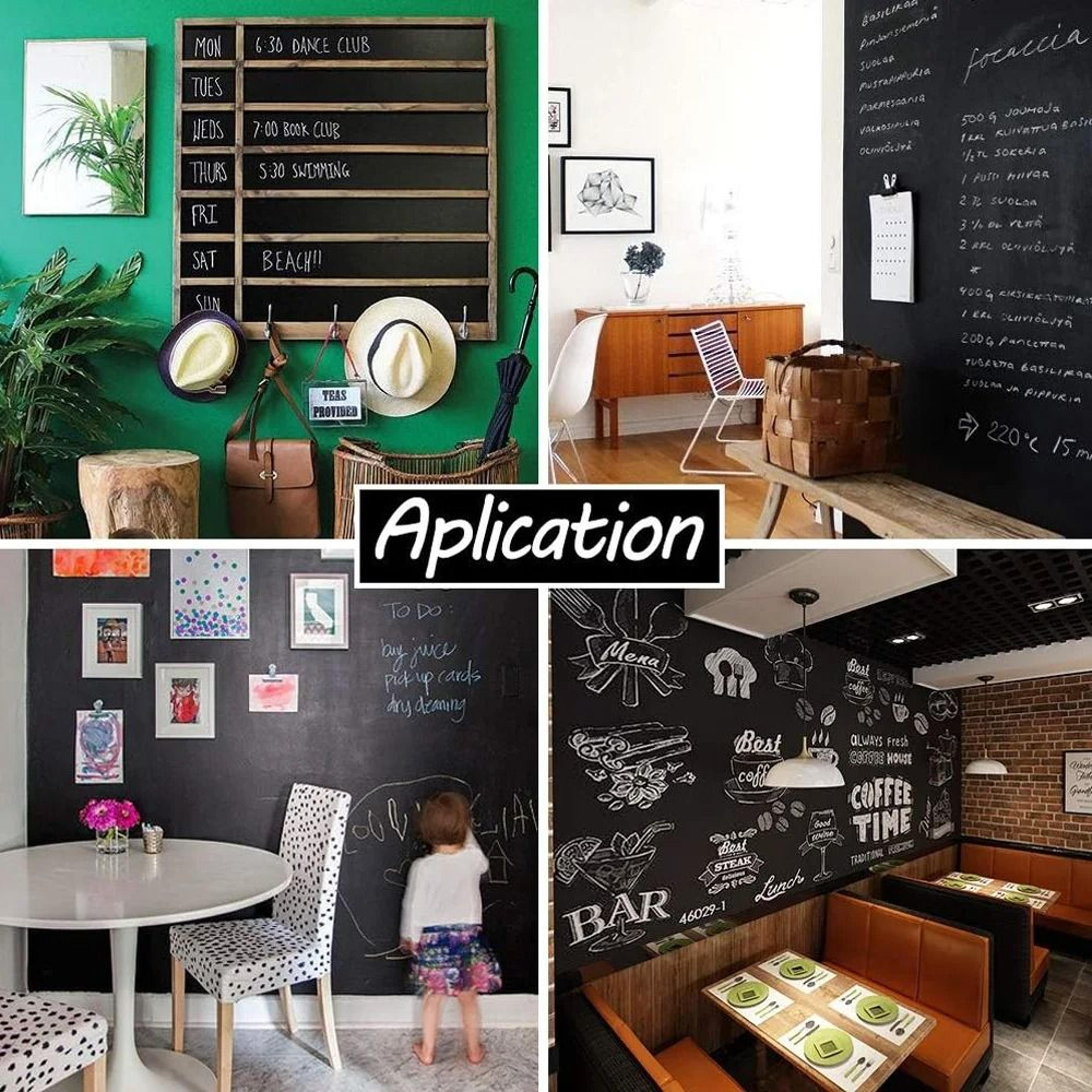 Erasable Chalkboard Wall Sticker Removable Blackboard Decal Roll 4