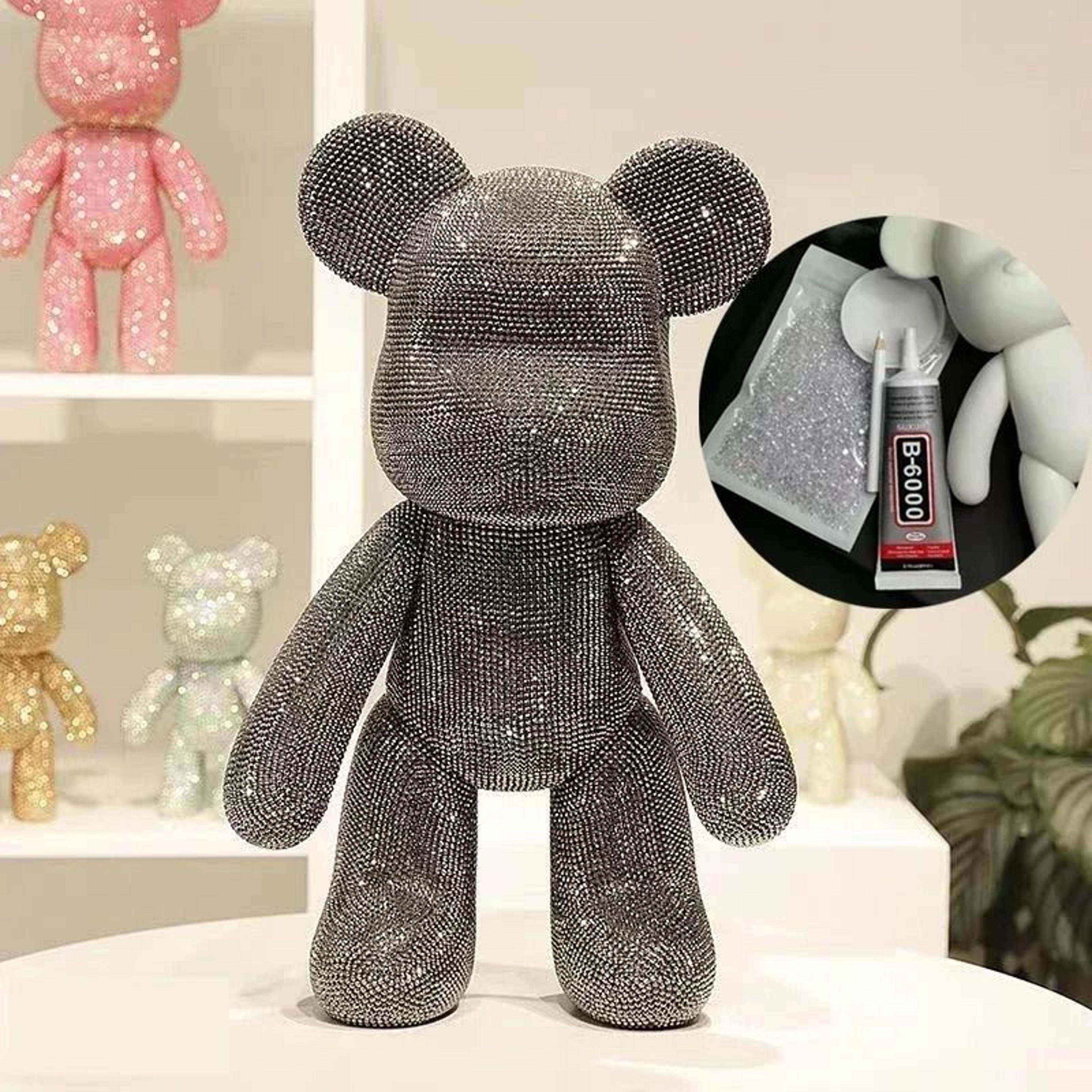 Rhinestone Bear Figurine DIY Crystal Embroidery Sparkling Desk Decor 1