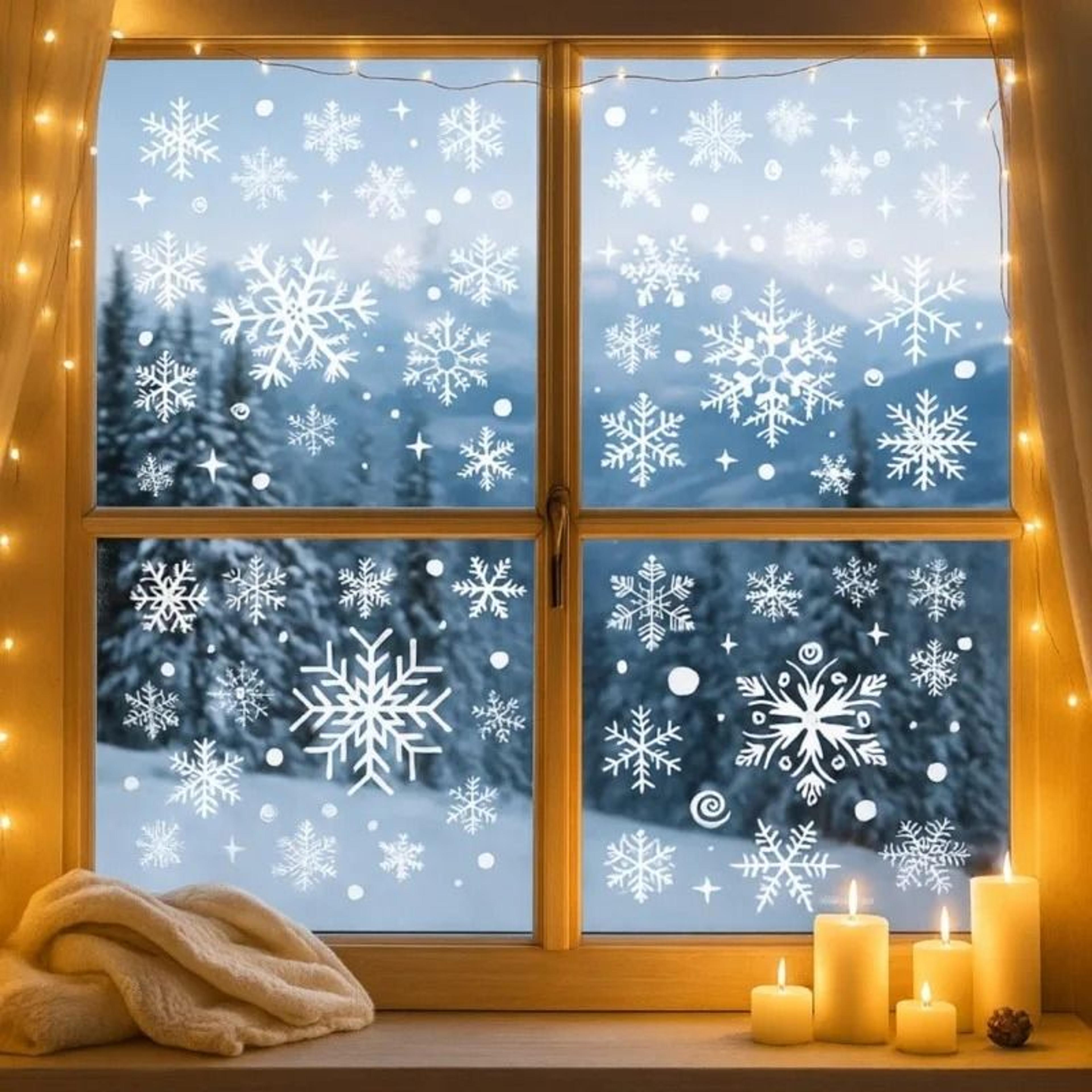 Christmas Window Stickers Snowflake Wall Decals Removable Holiday Window Decoration 3