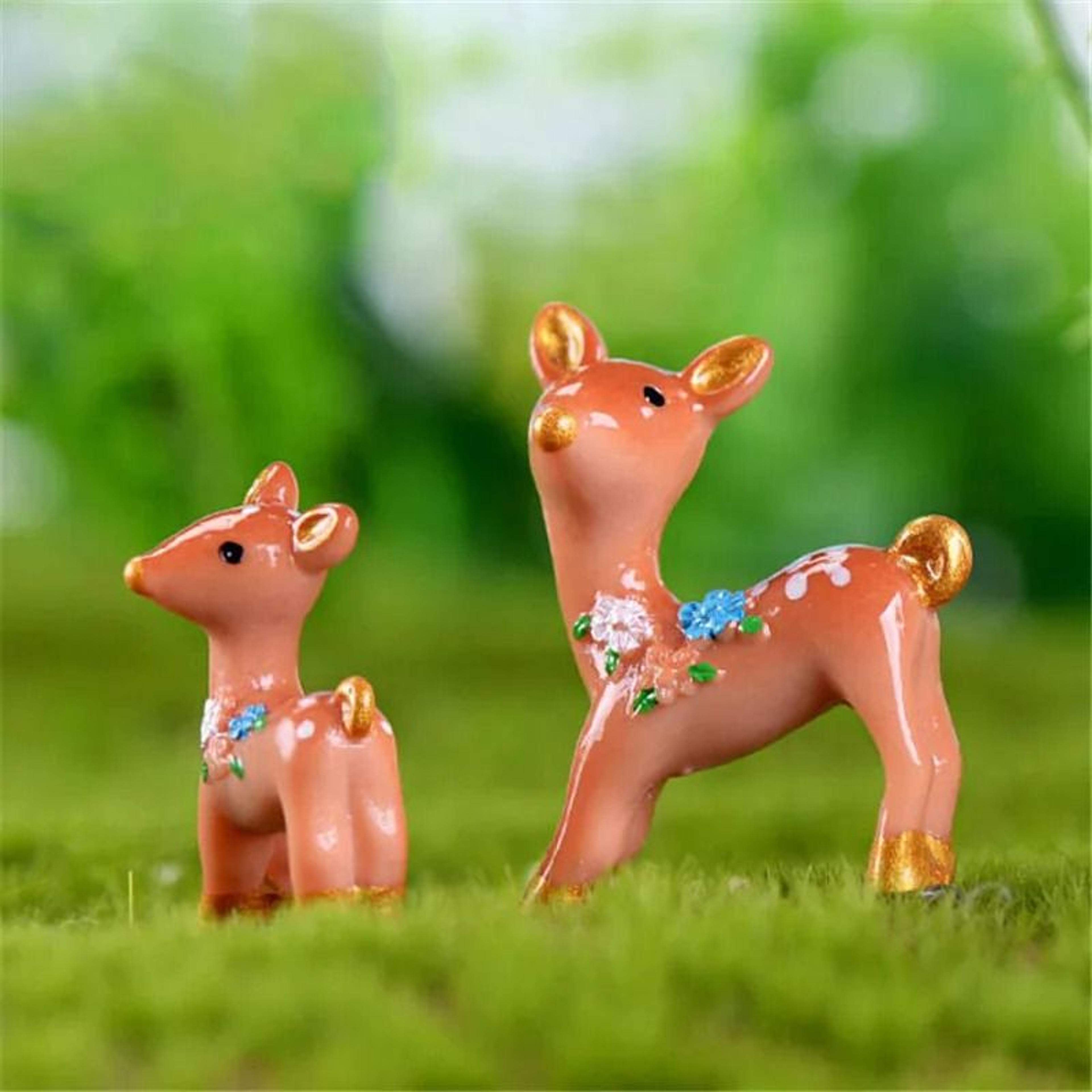 Fairy Garden Miniatures Mini Animal Figurines Couple Set For Terrarium Decor 5