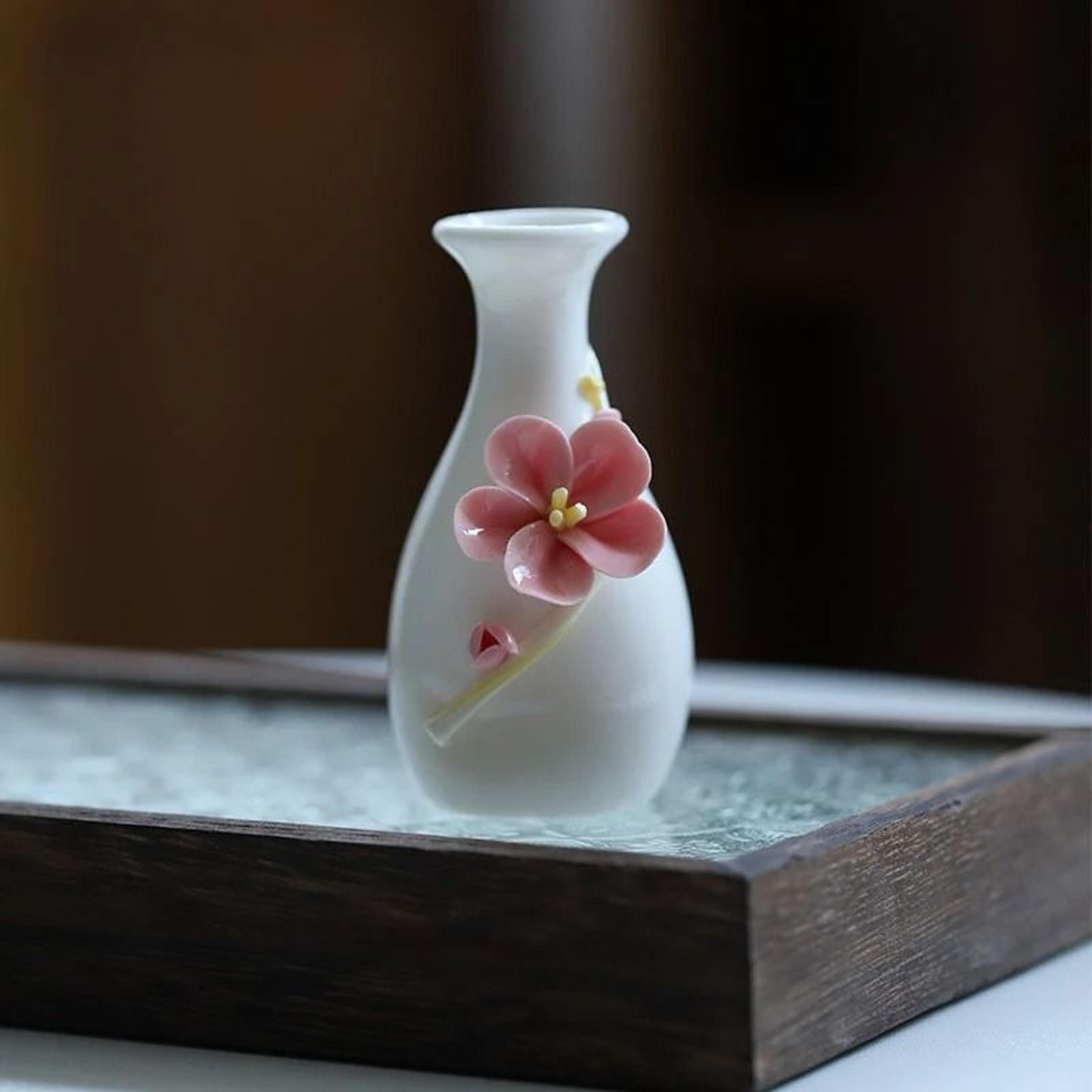 Ceramic Mini Vase Toothpick Holder Jar Chinese Style Cotton Swab Storage Decor 3