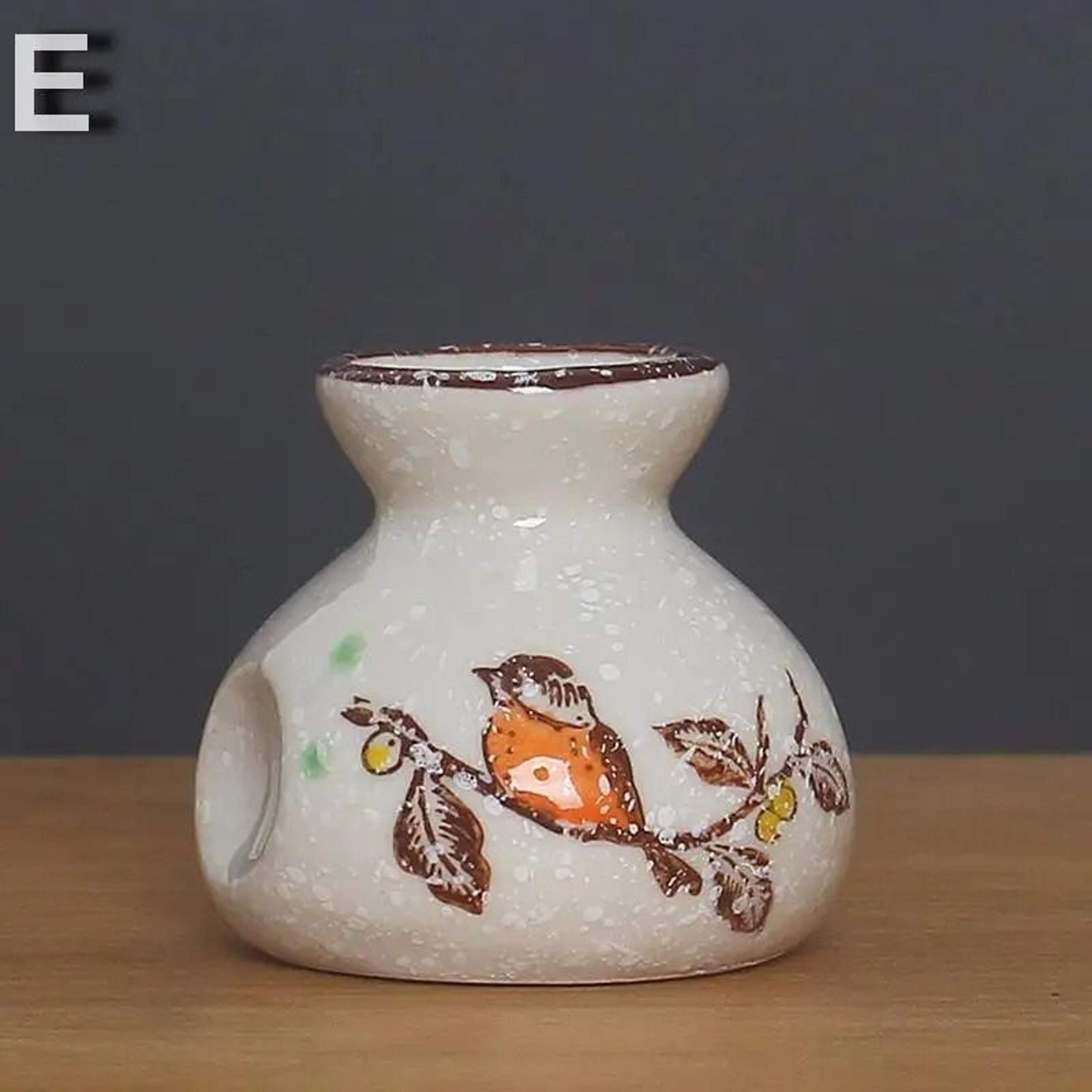 Ceramic Mini Vase Toothpick Holder Jar Chinese Style Cotton Swab Storage Decor 17