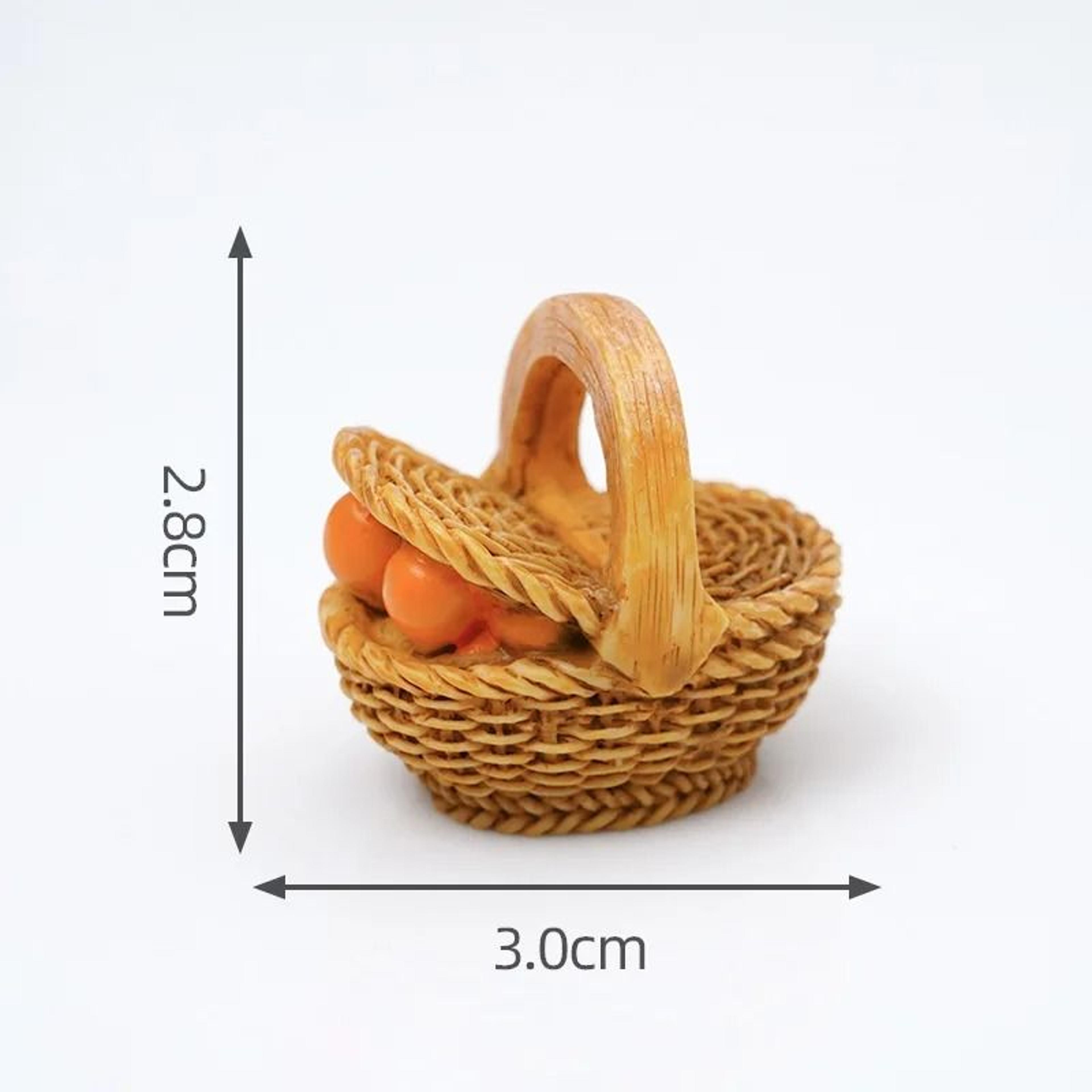 Mini Rattan Basket Dollhouse Miniature Accessories DIY Kitchen Food Display Decor 3