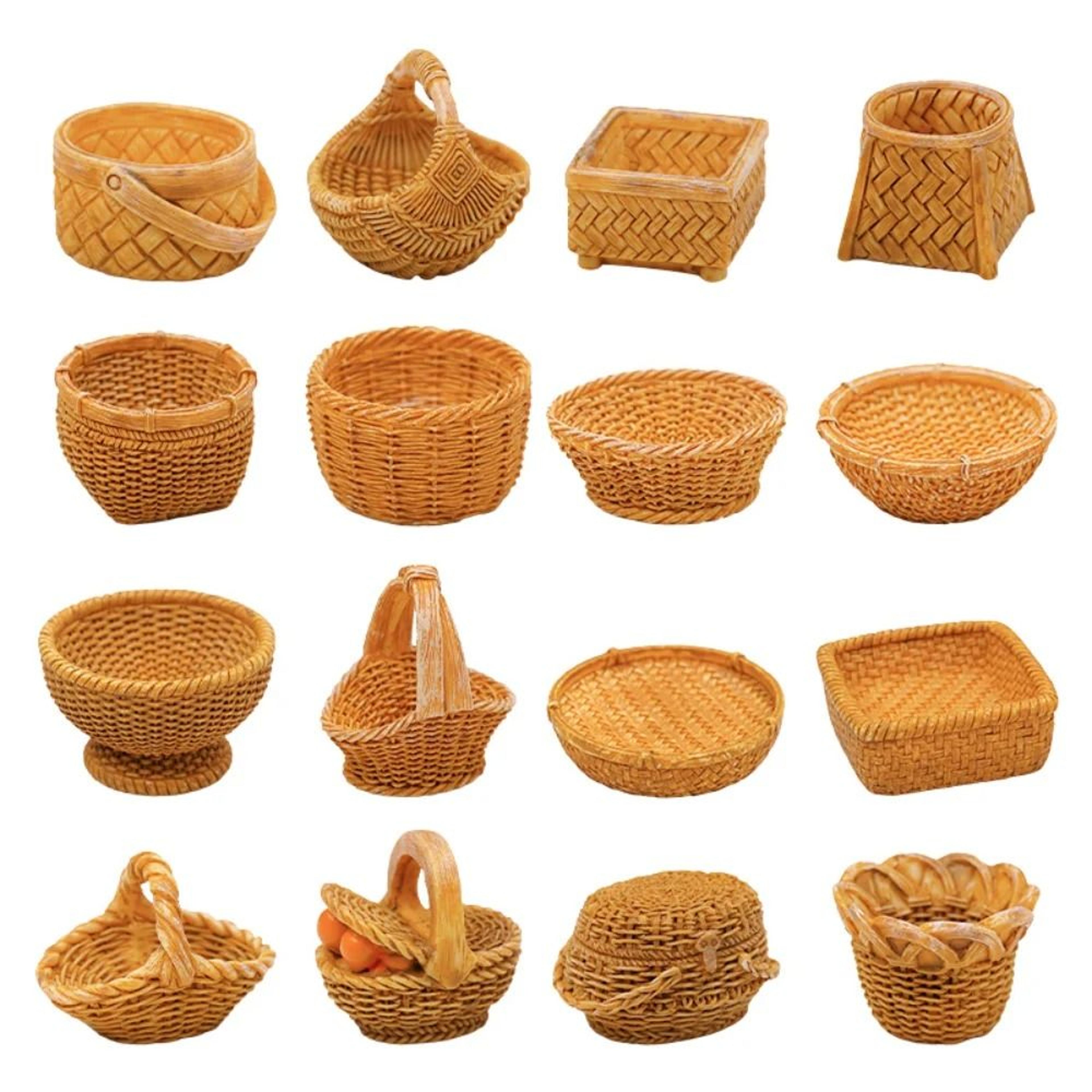 mini rattan basket dollhouse miniature accessories diy kitchen food display decor