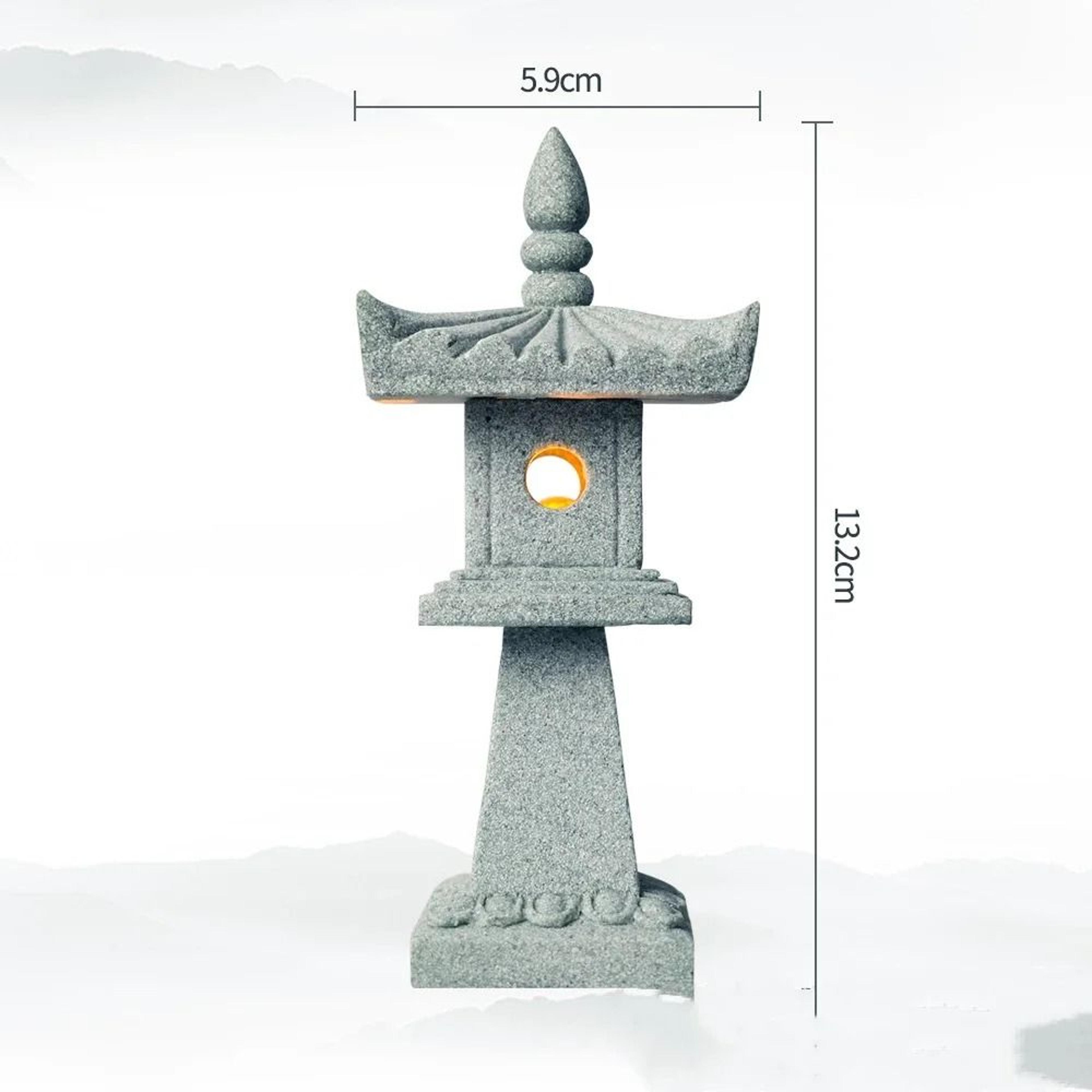 Mini Pagoda Lantern Zen Garden Decor Miniature Bonsai Landscape Light Statue 1