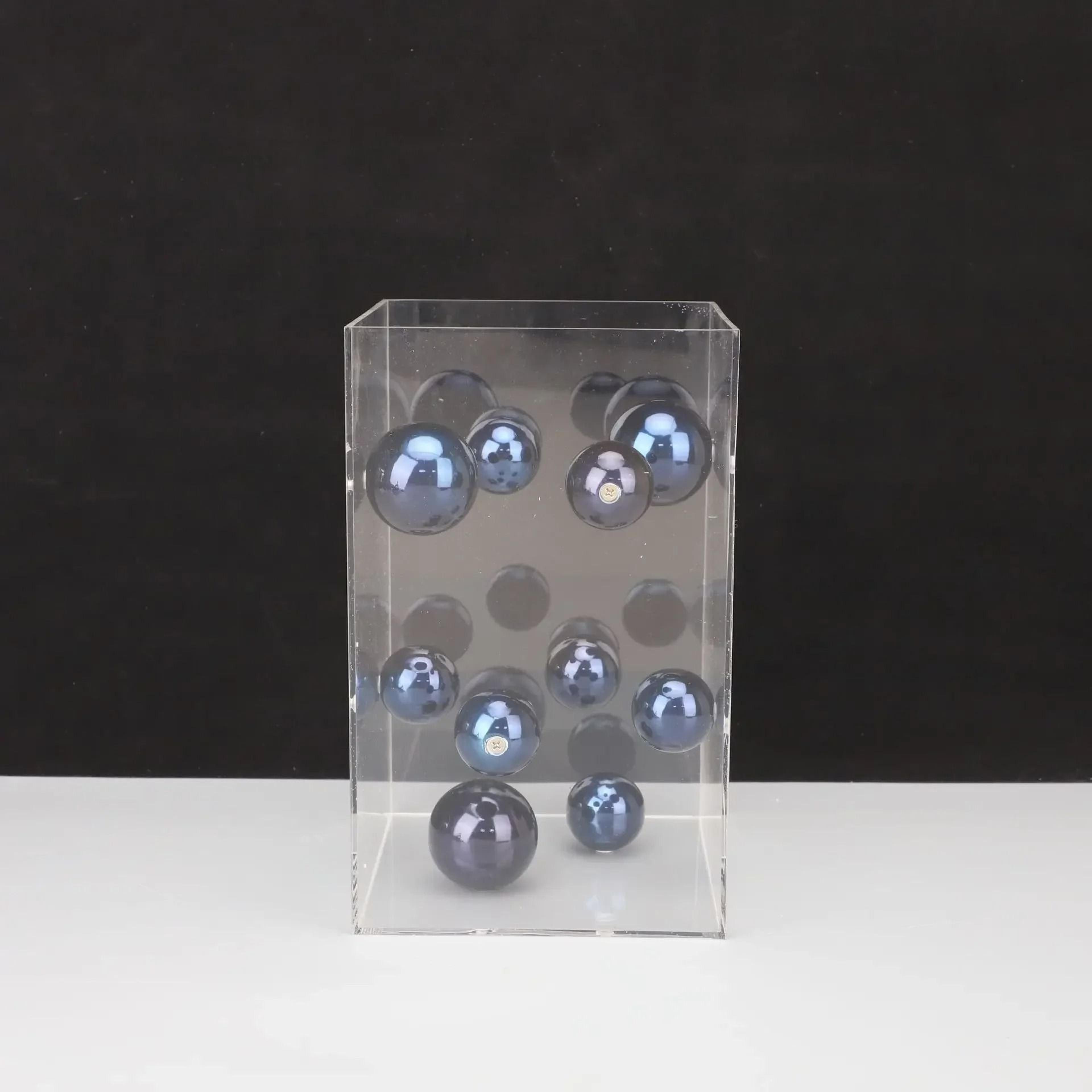 Geometric Metal Decor Sculpture In Acrylic Display Box For Modern Minimalist Home Styling 6