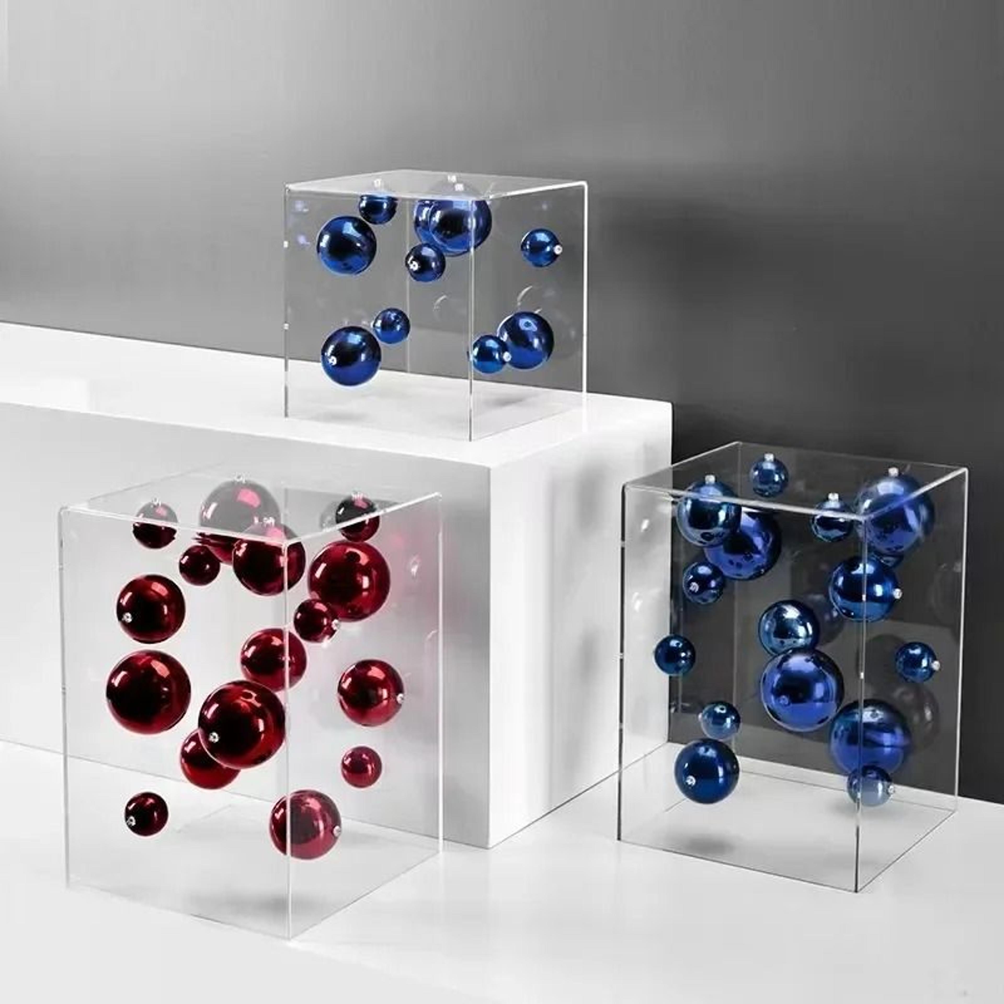 Geometric Metal Decor Sculpture In Acrylic Display Box For Modern Minimalist Home Styling 11