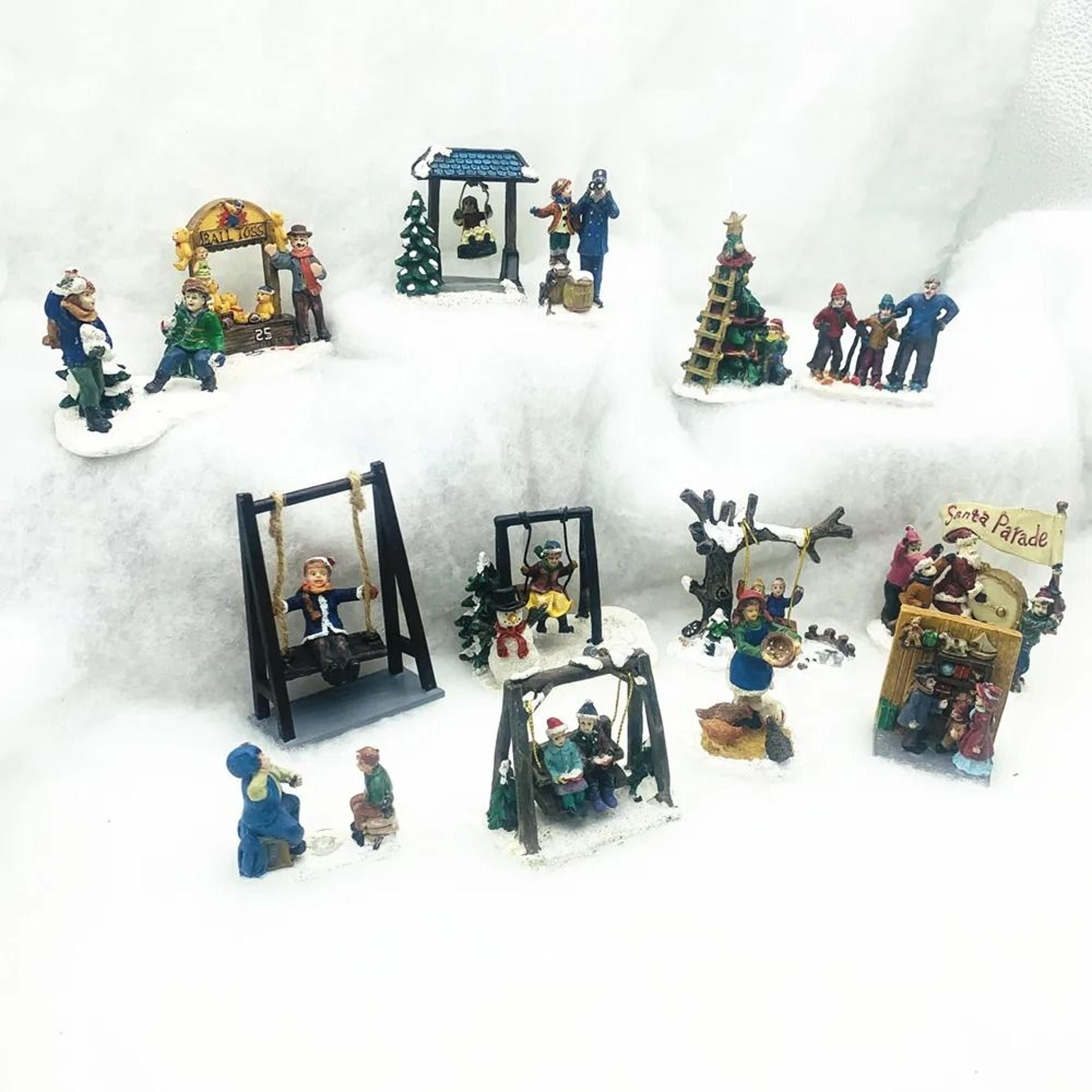 miniature holiday figurines sand table decor set for seasonal desk and scene styling