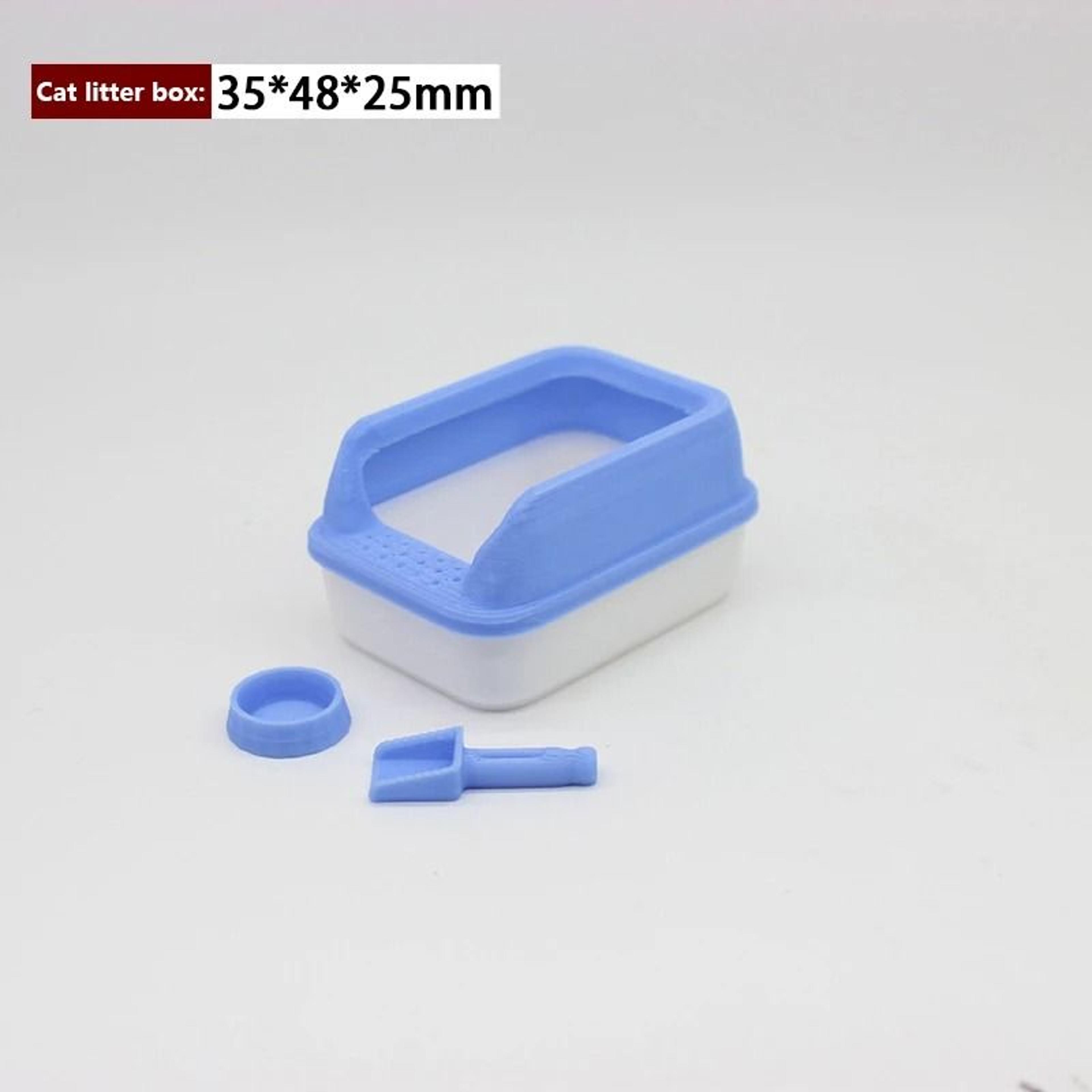 Miniature Cat Litter Box Set Dollhouse Pet Accessories With Shovel Toy 3
