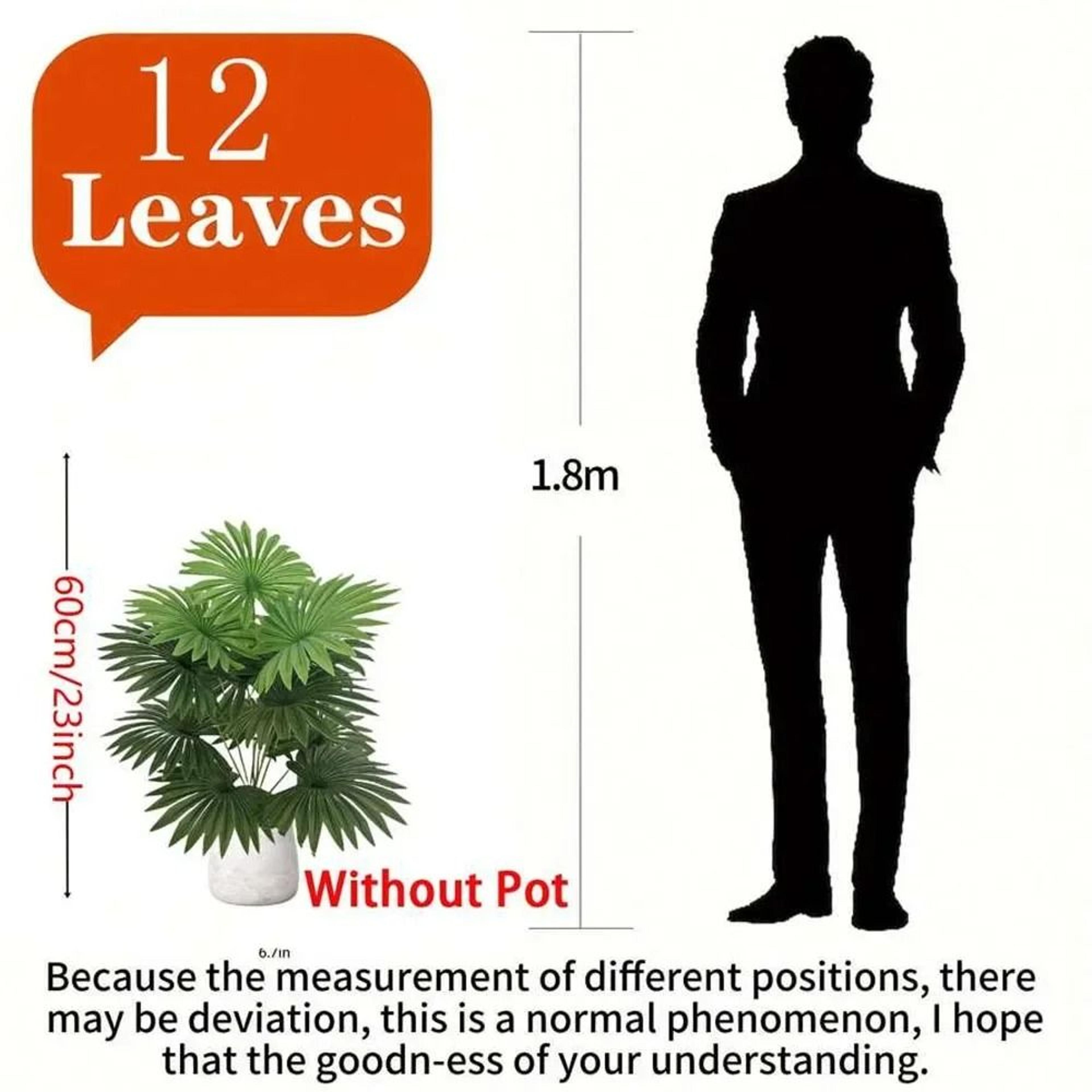 Artificial Palm Plant Large Tropical Fan Leaf Decor For Indoor Home Styling 1
