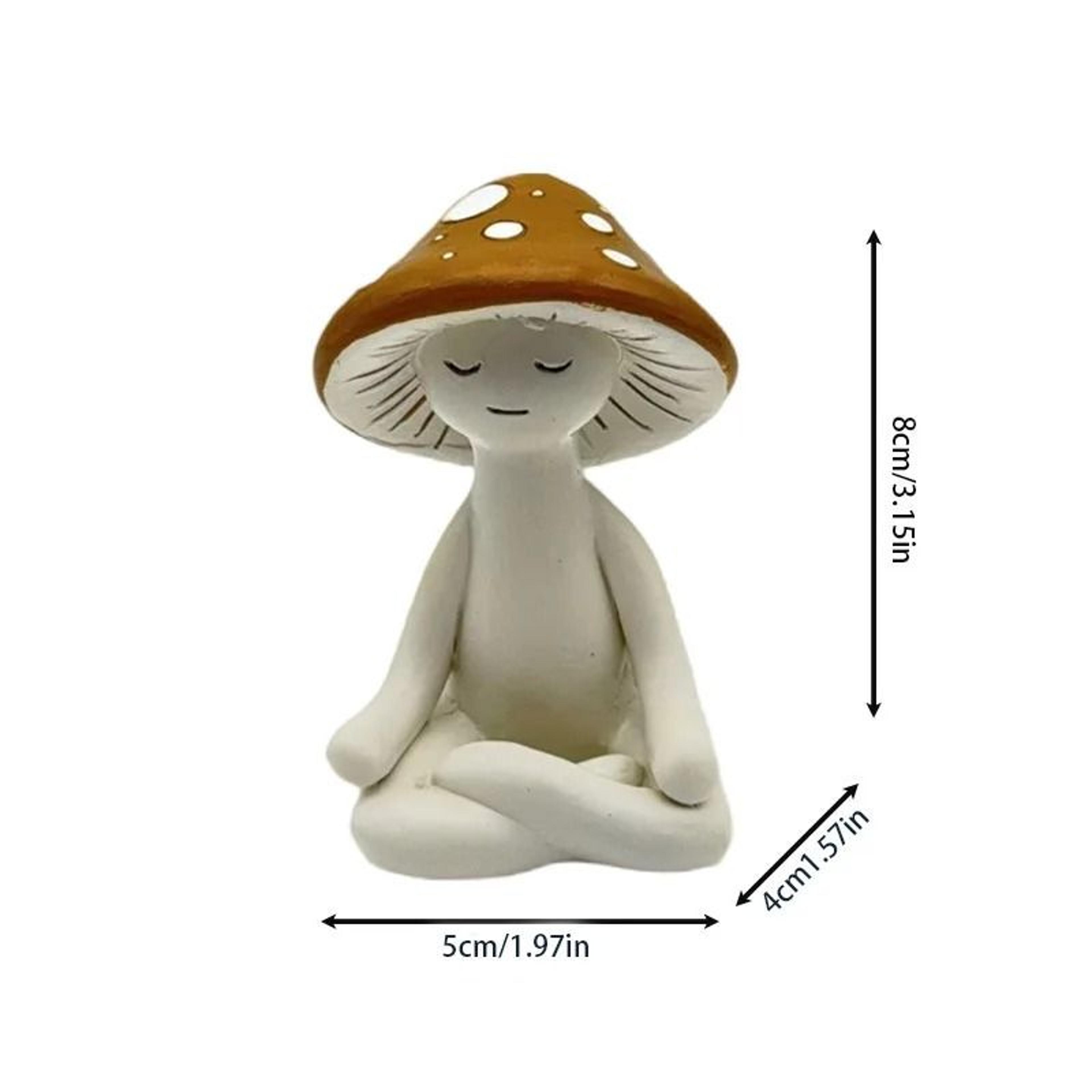Meditation Mushroom Decor Cute Yoga Figurine Resin Desk Ornament For Peaceful Home Styling 4