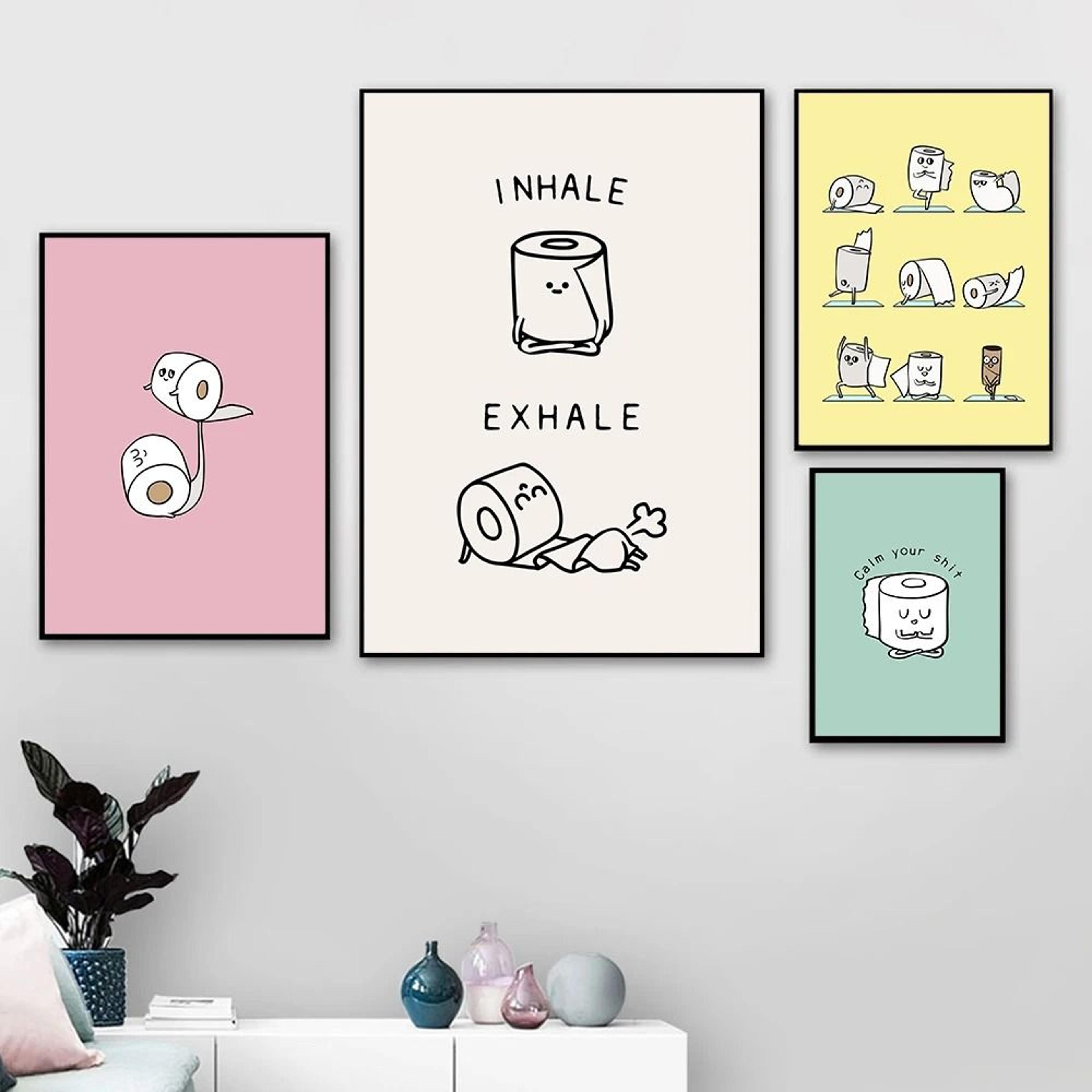 funny bathroom wall art toilet humor quote canvas minimalist washroom decor