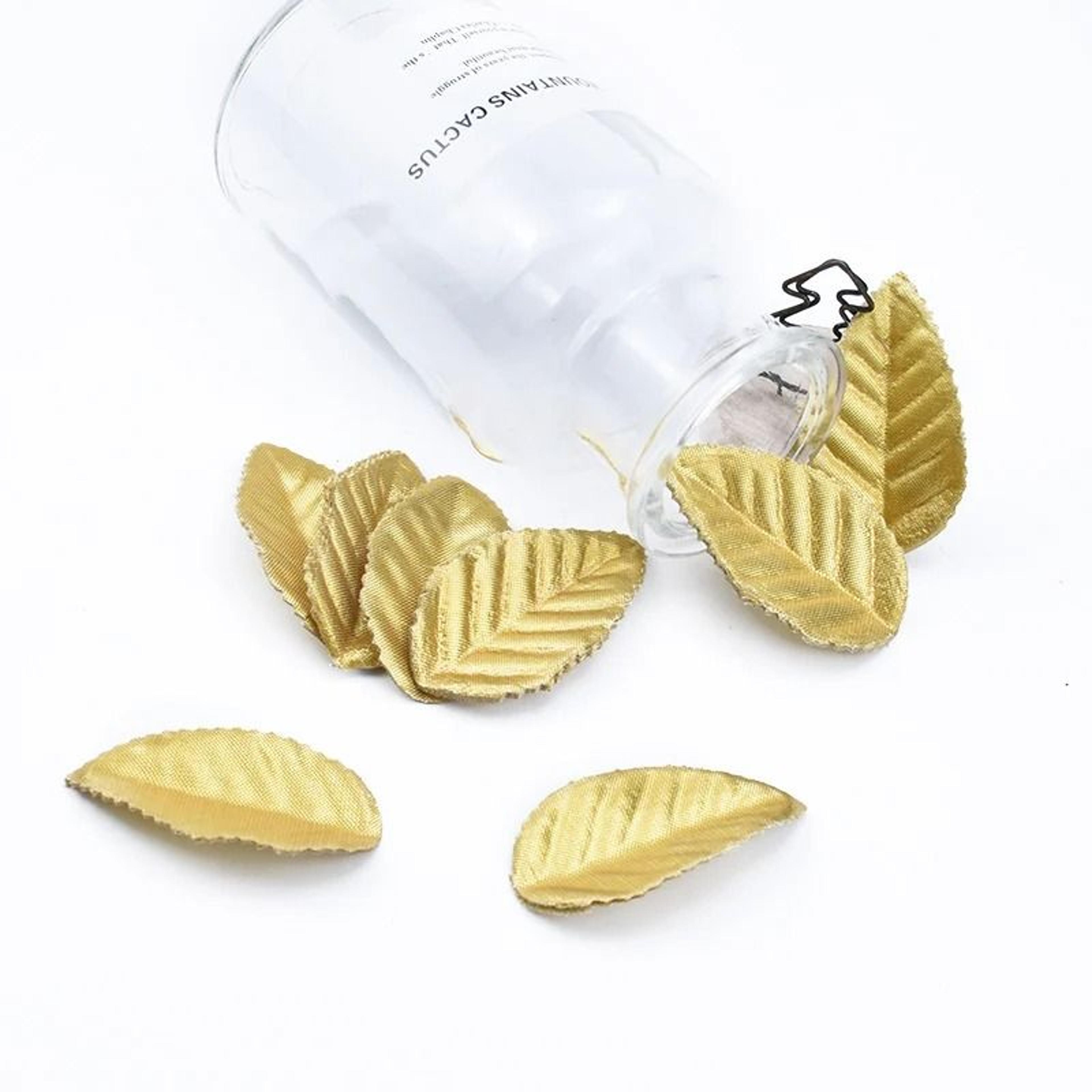 Gold Artificial Leaves Set Silk Leaf Decorations For Wedding Crafts And Home Decor 1
