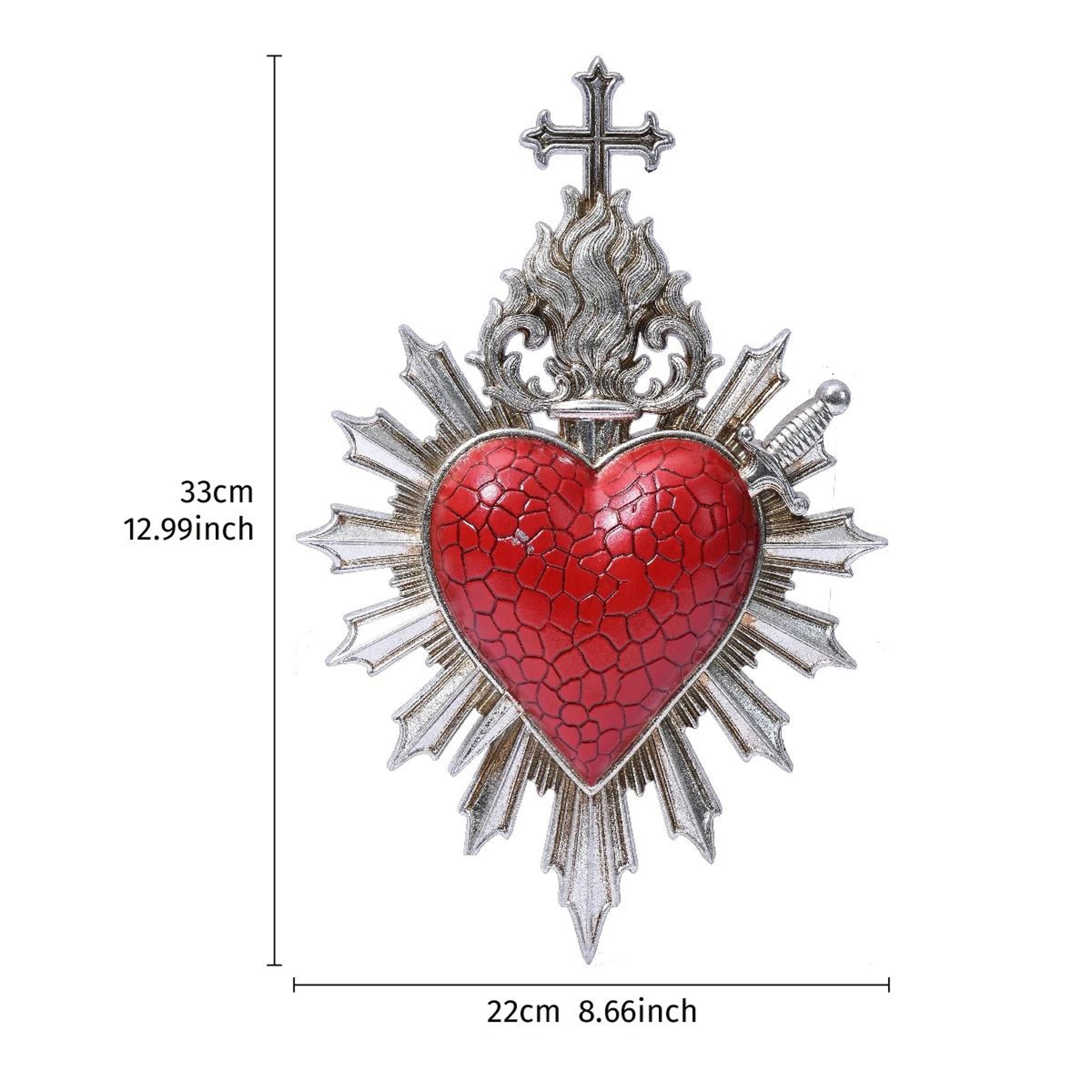 Flame Heart Arrow Wall Decor Resin Love Pendant Romantic Room Decoration 2
