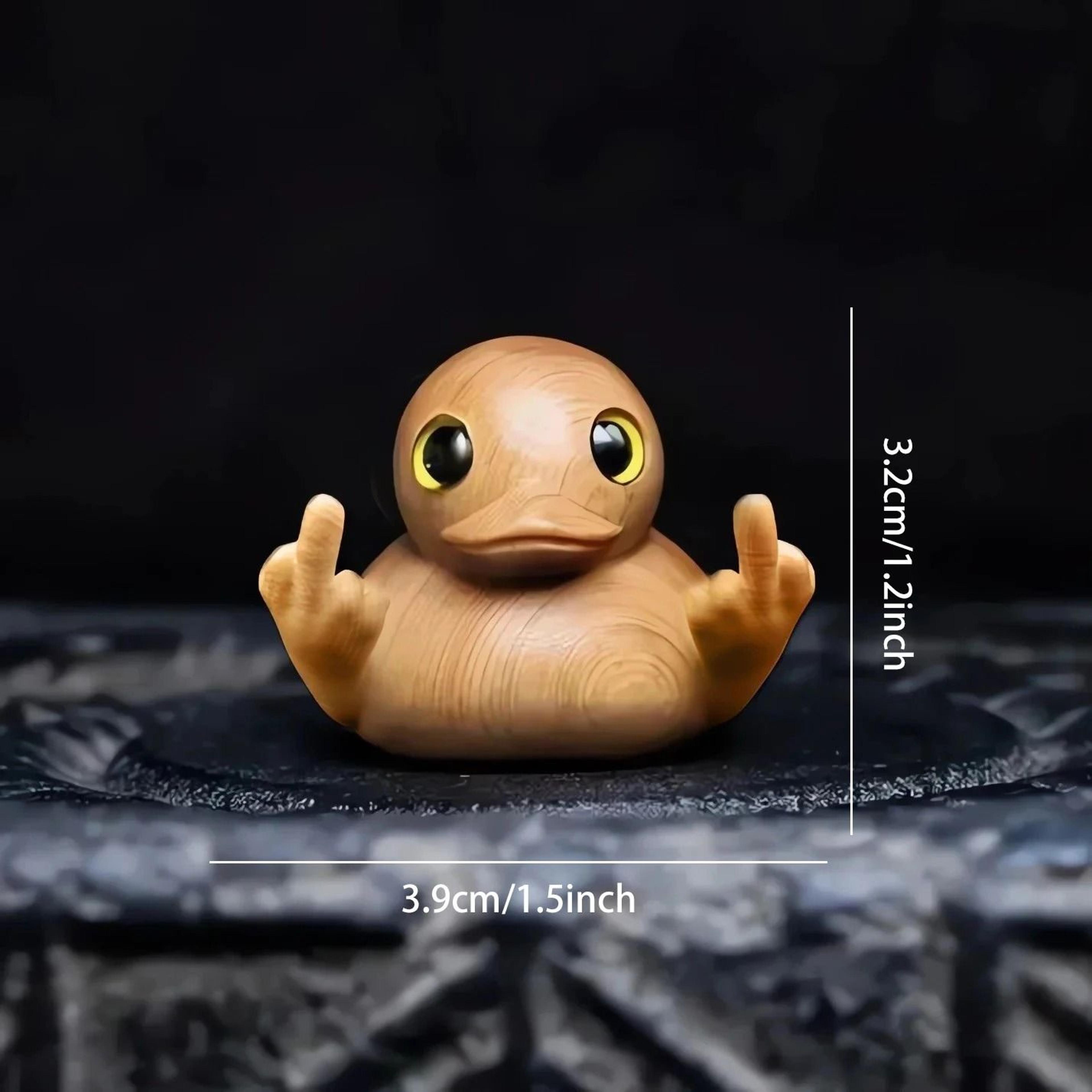Wooden Duck Figurine Cute Hand Carved Mini Desk Decor Ornament 2