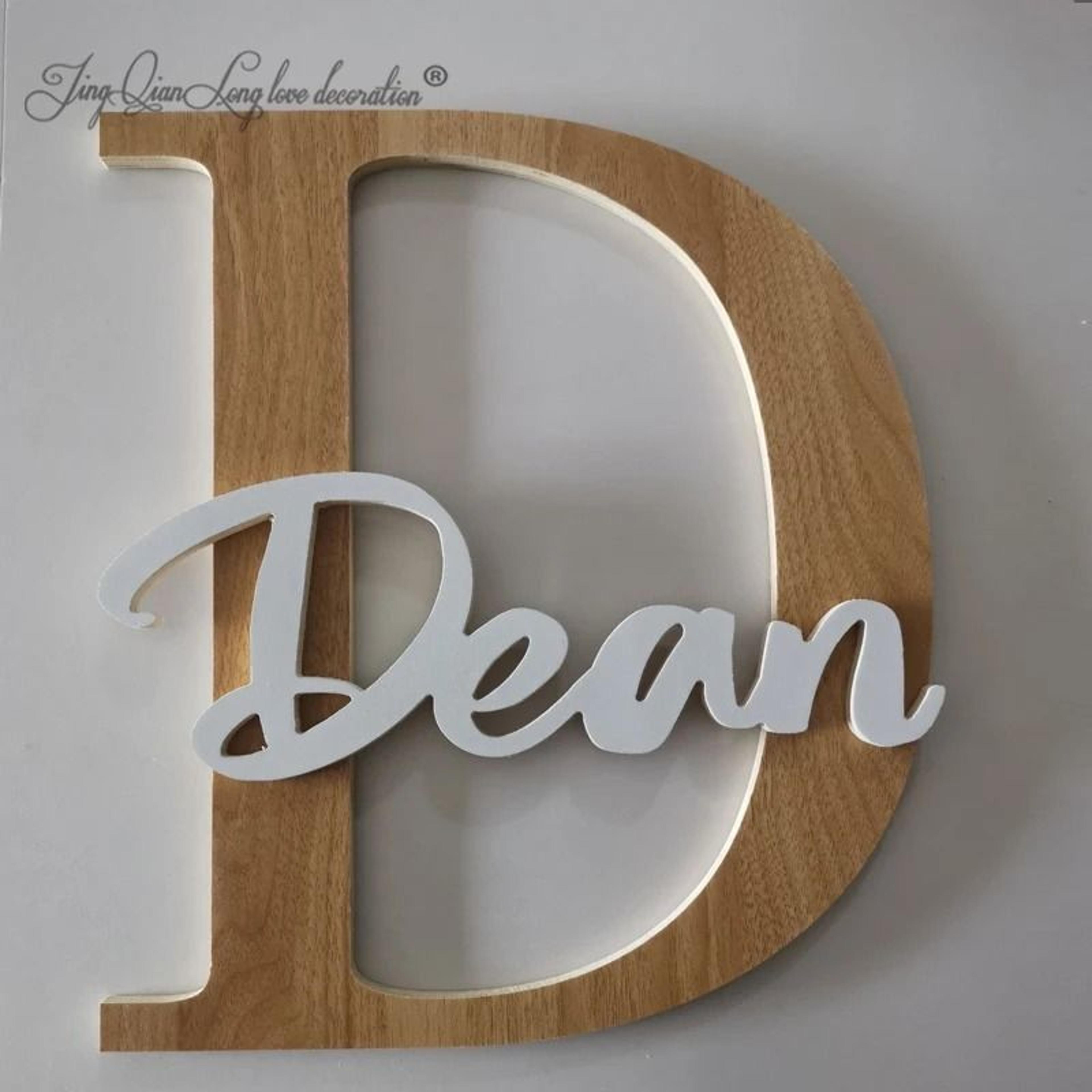 Custom Wooden Name Sign Script Letters Baby Nursery Wall Decor 3