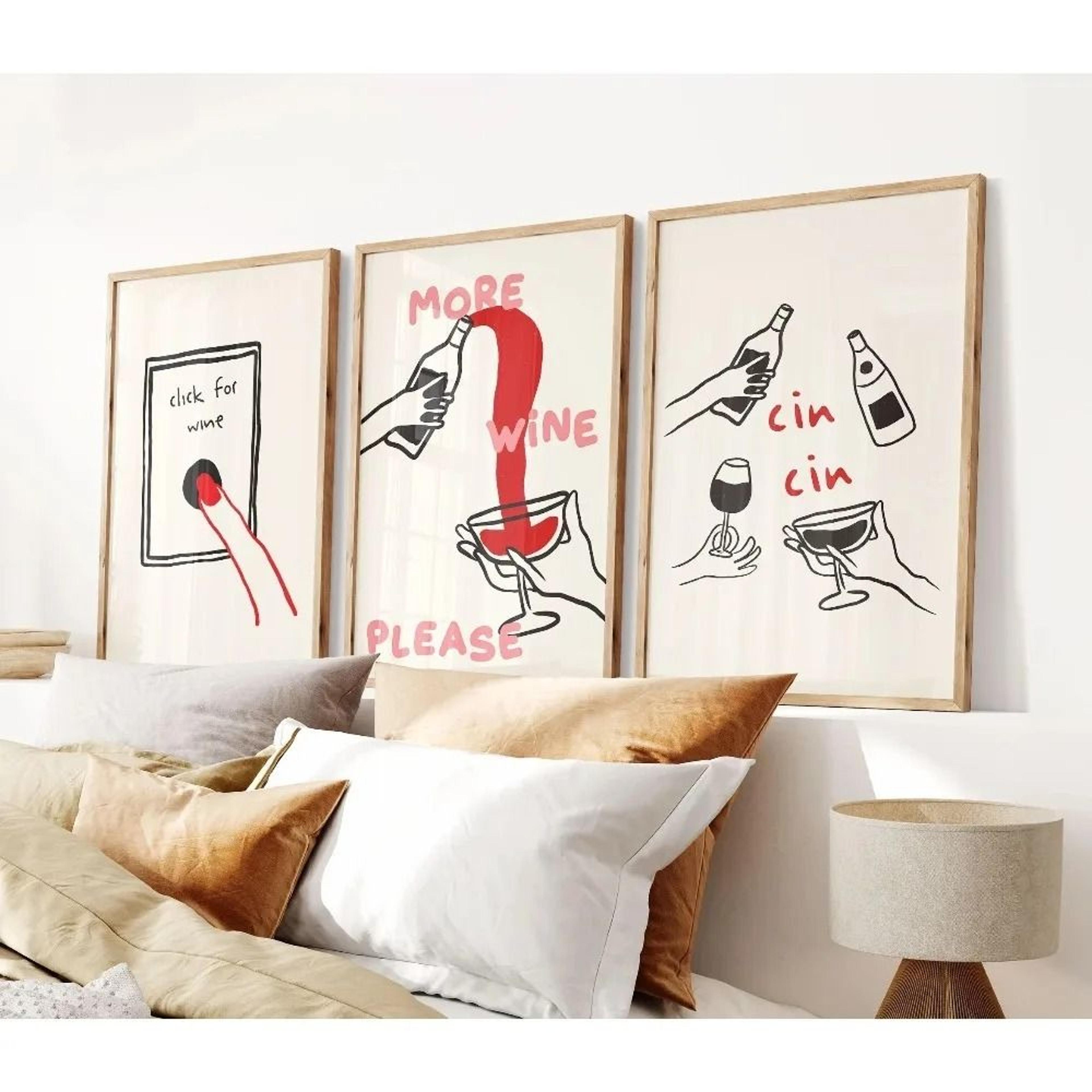 Cin Cin Cheers Wall Art Set Retro Cocktail Kitchen Bar Poster Decor 8