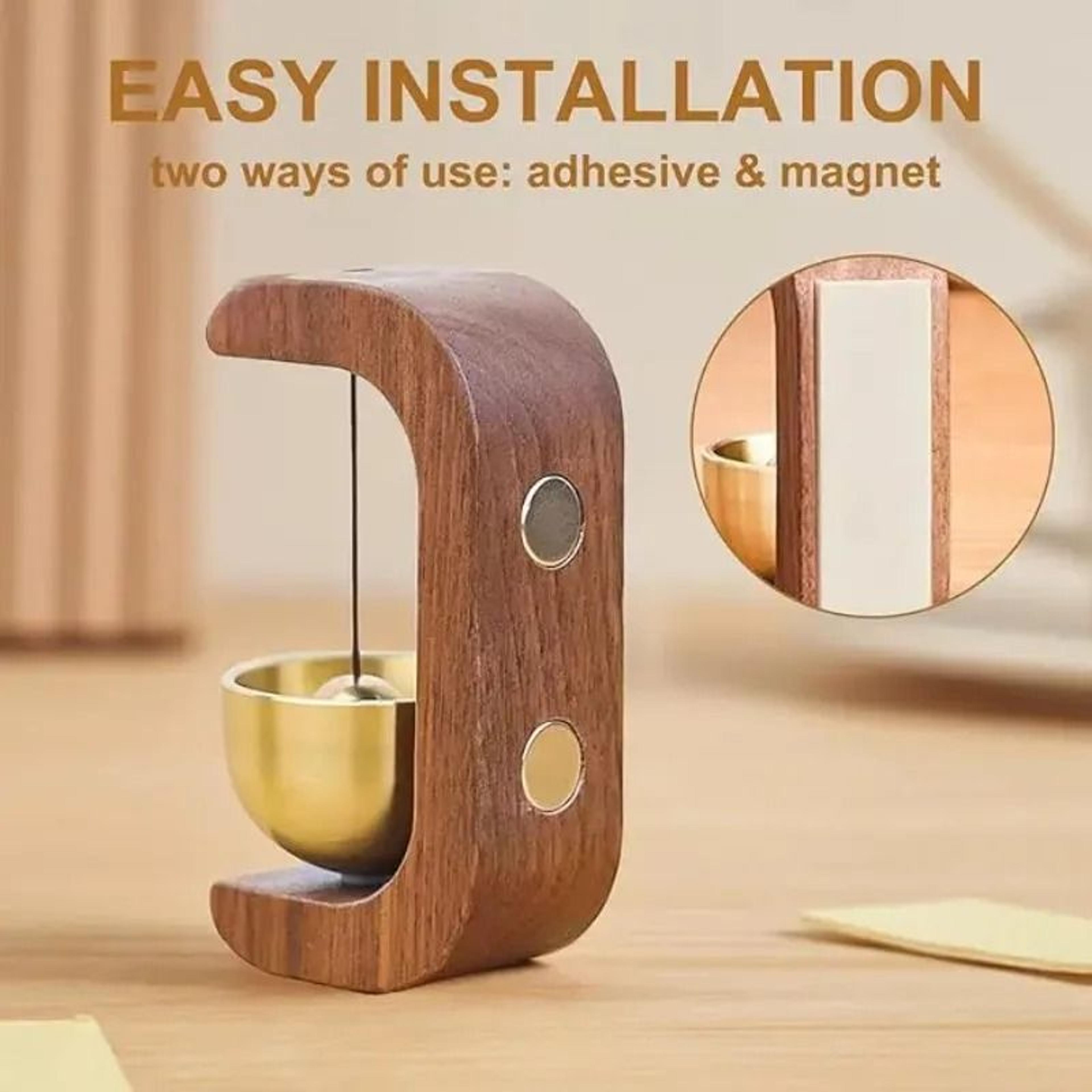 Magnetic Wooden Door Bell Wind Chime Entrance Door Hanging Decor 5