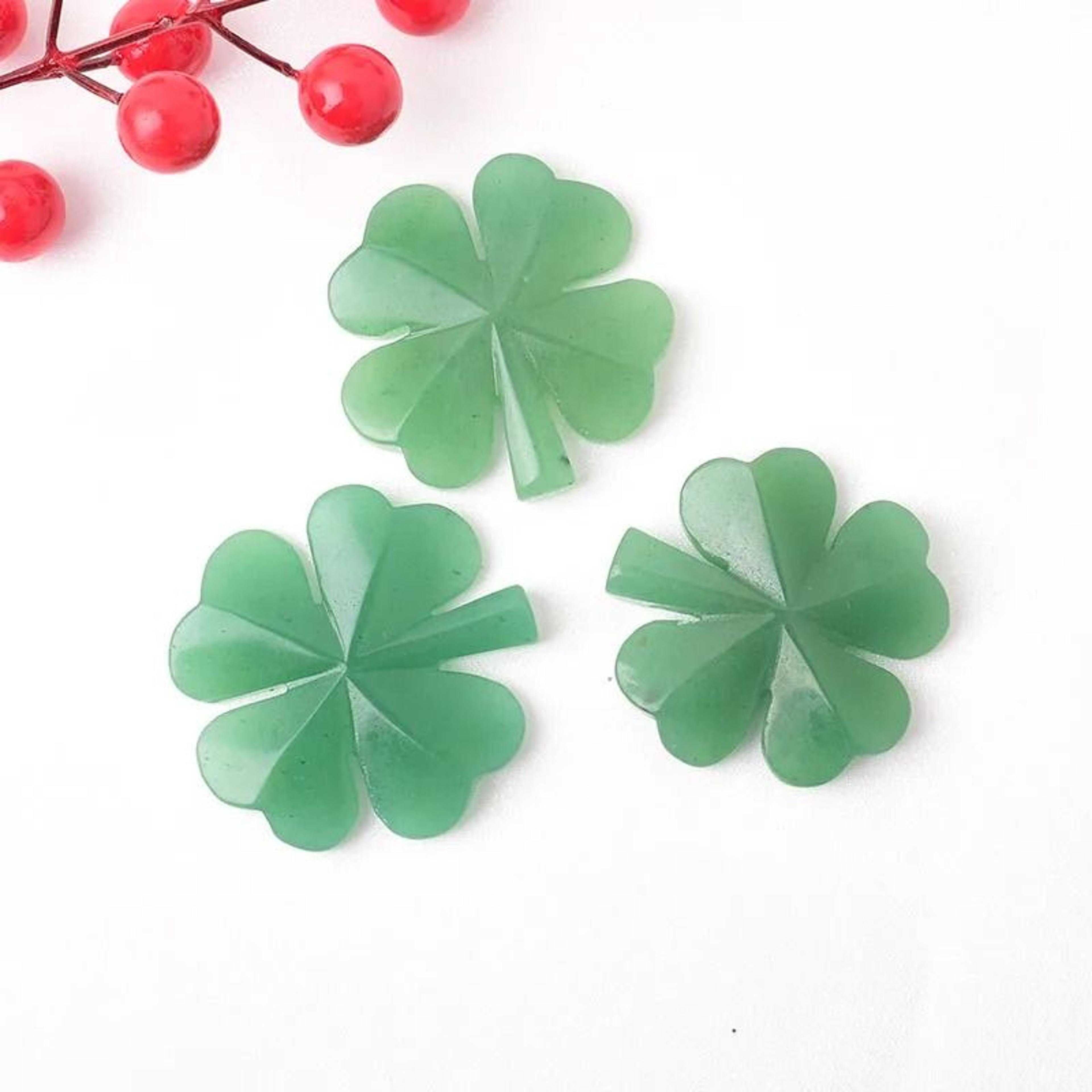 Aventurine Four Leaf Clover Crystal Figurine Lucky Gemstone Decor 6