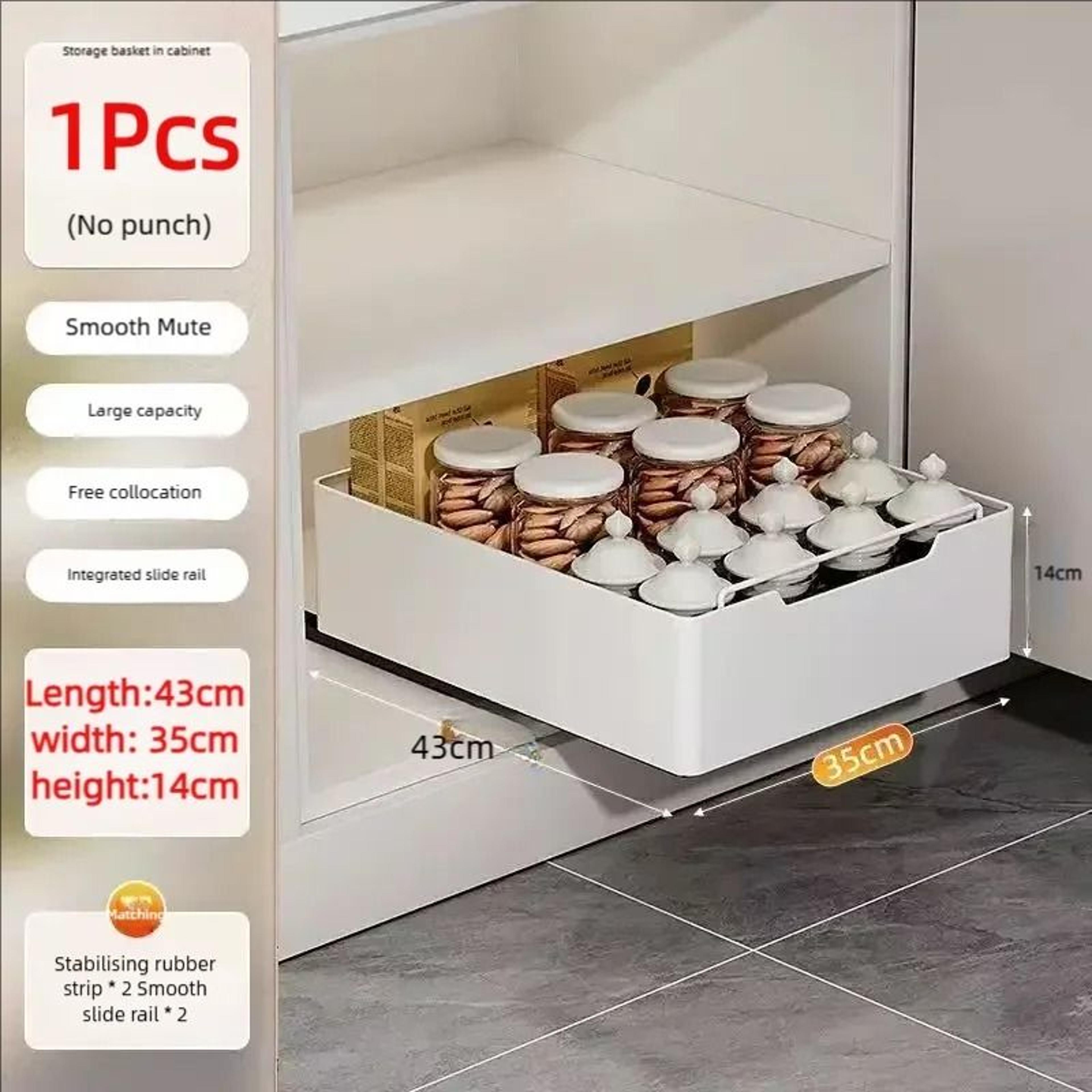 Pull Out Kitchen Storage Rack Sliding Drawer Cabinet Organizer 17