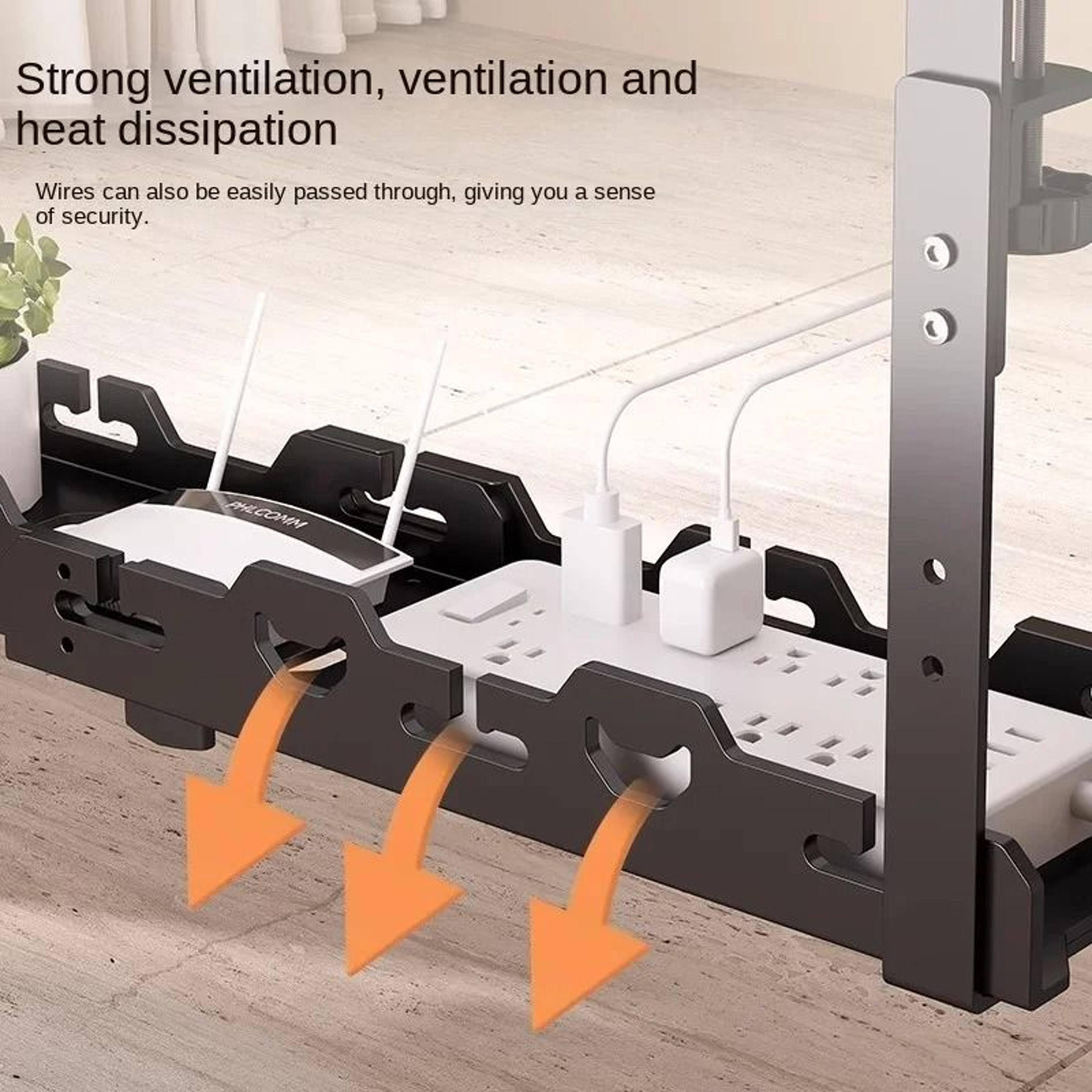 Telescopic Under Desk Cable Management Tray No Drill Wire Organizer Rack 7
