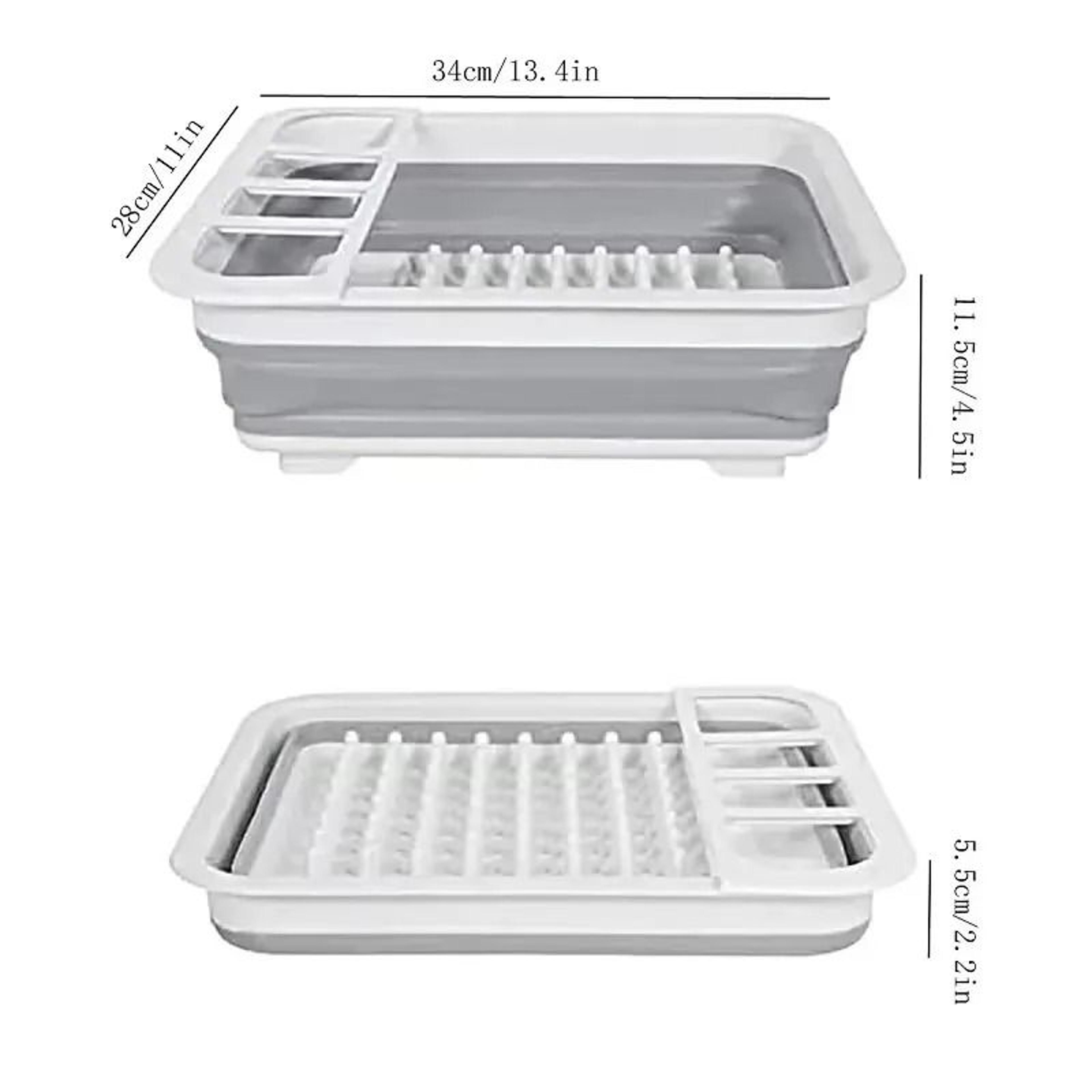 Foldable Dish Drying Rack Portable Kitchen Drain Tray Organizer 1