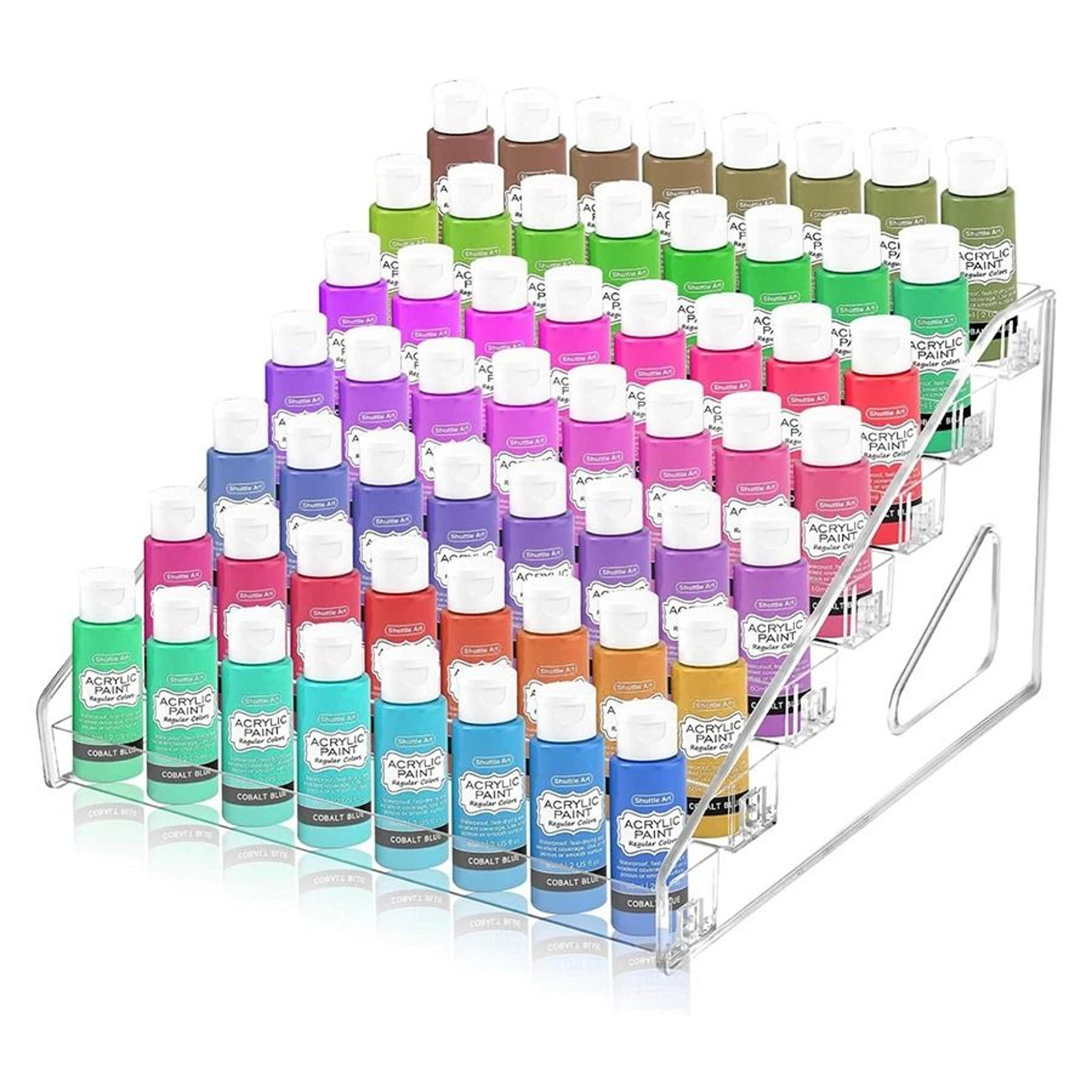 7 Layer Transparent Paint Storage Rack Organizer For Craft And Art Supplies 0