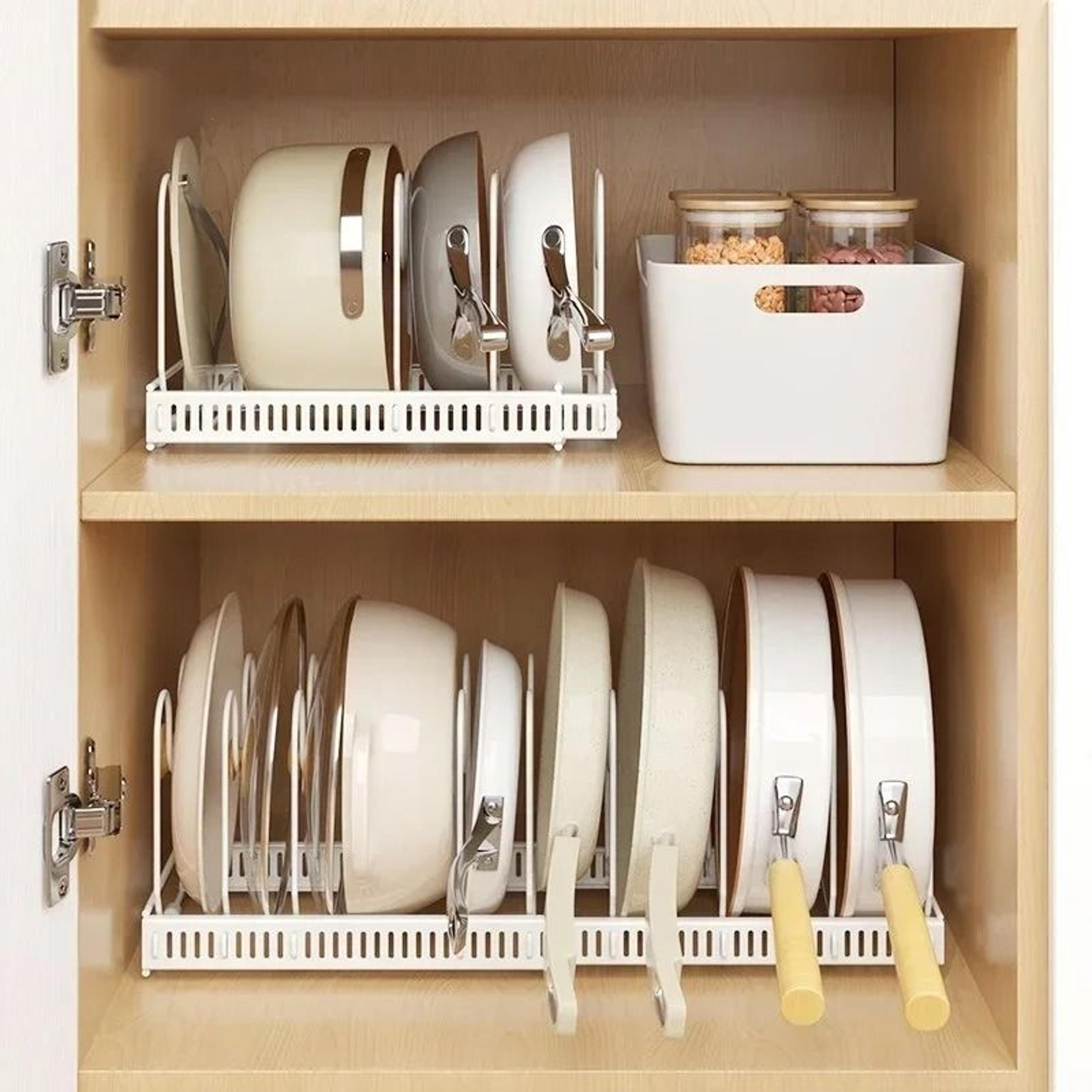 Adjustable Multi Layer Pot And Dish Drying Rack Retractable Kitchen Organizer 0