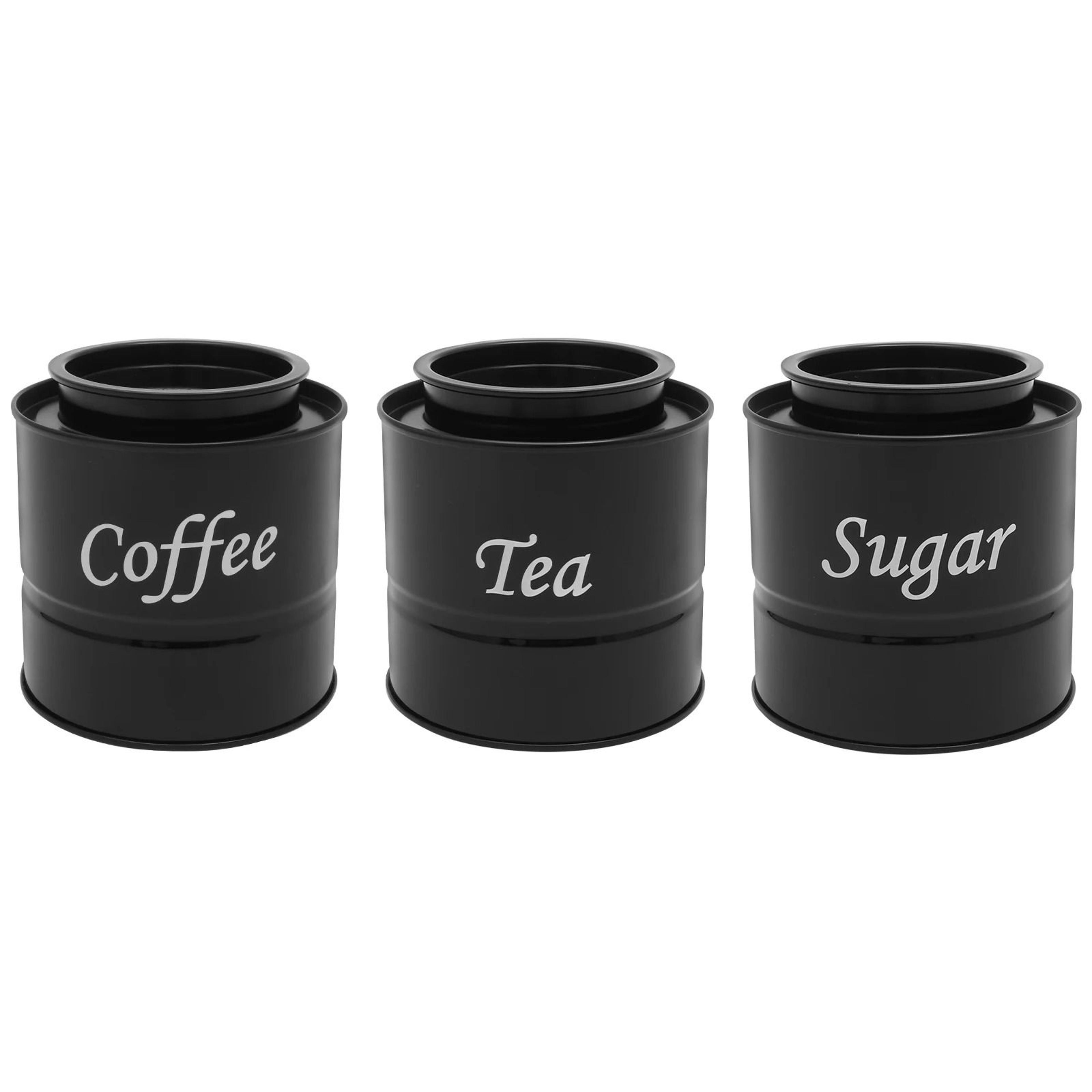Airtight Coffee Tea Sugar Canisters Set Kitchen Countertop Storage Jars 5