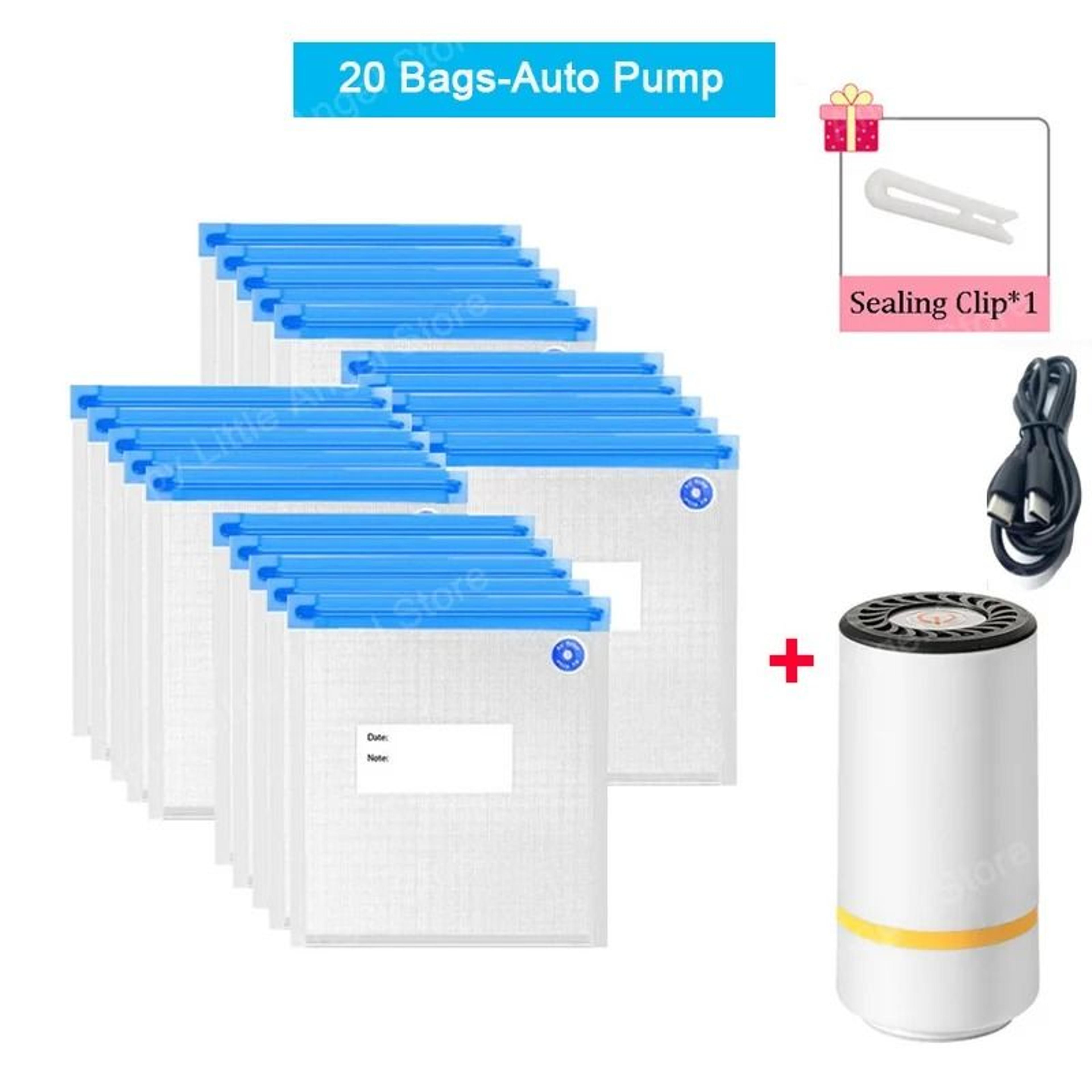 Reusable Vacuum Food Storage Bags Set With Electric Pump Sealer 6