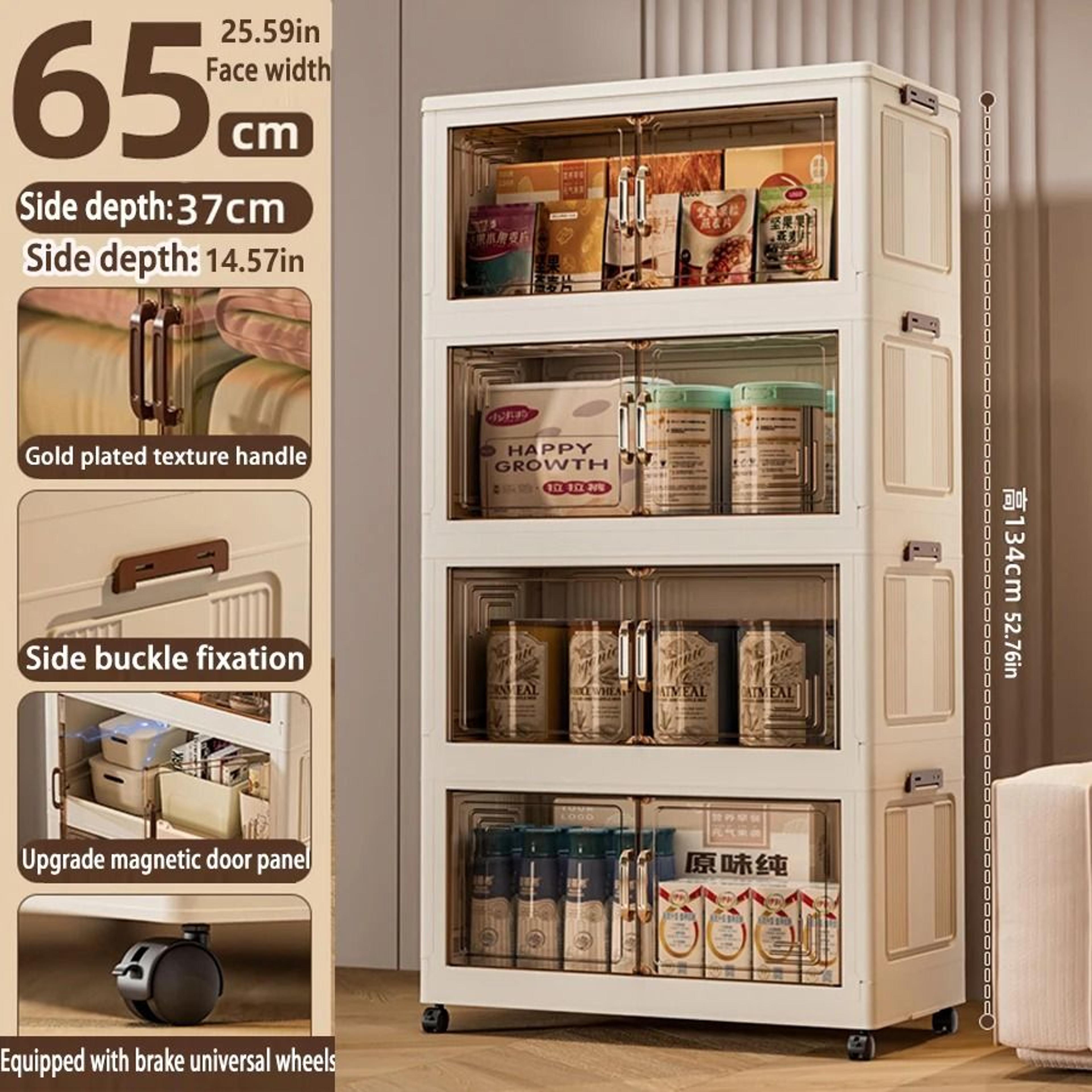 Foldable Storage Cabinet Large Capacity Dustproof Wardrobe Organizer 16
