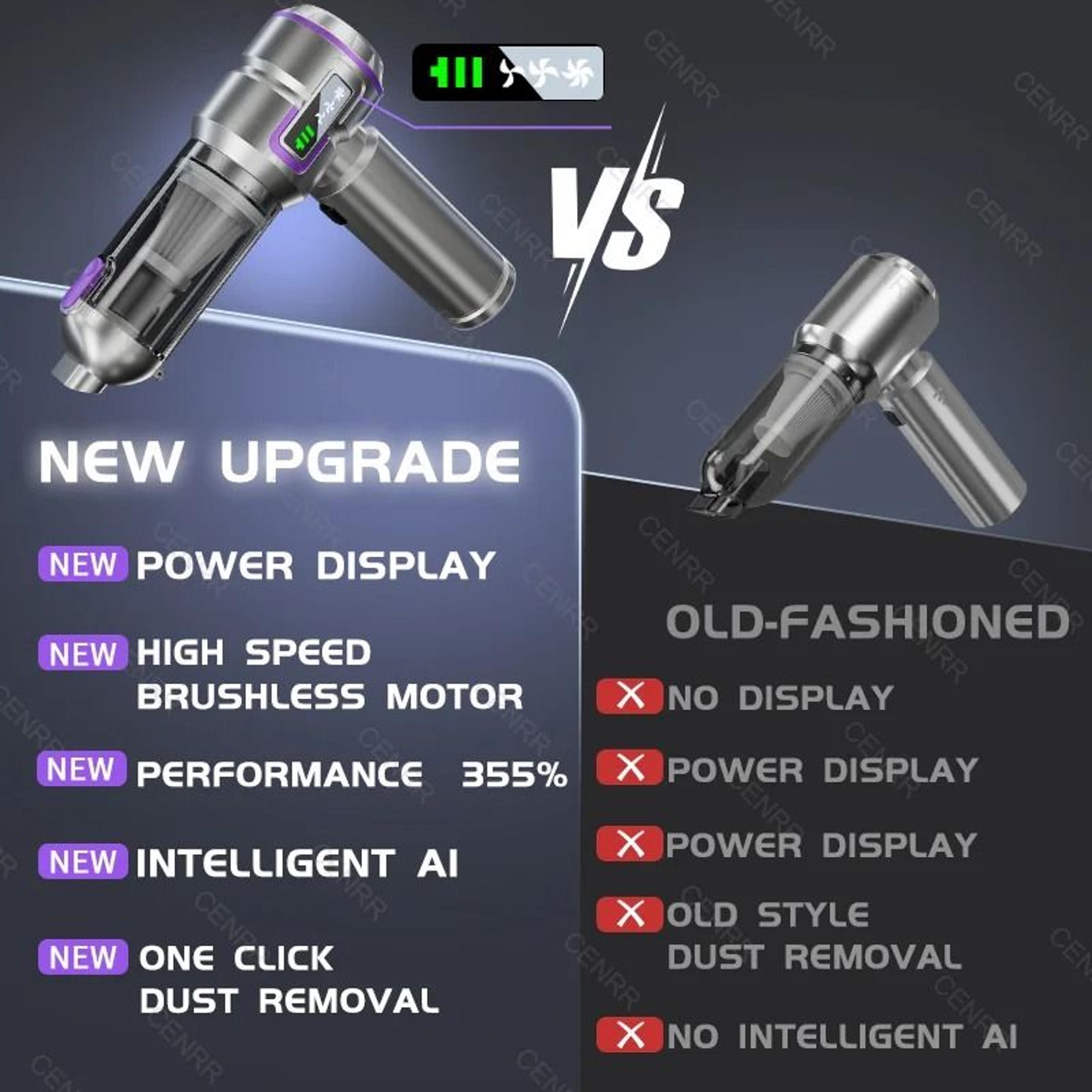 Powerful Mini Cordless Car Vacuum Cleaner Handheld Blower 10