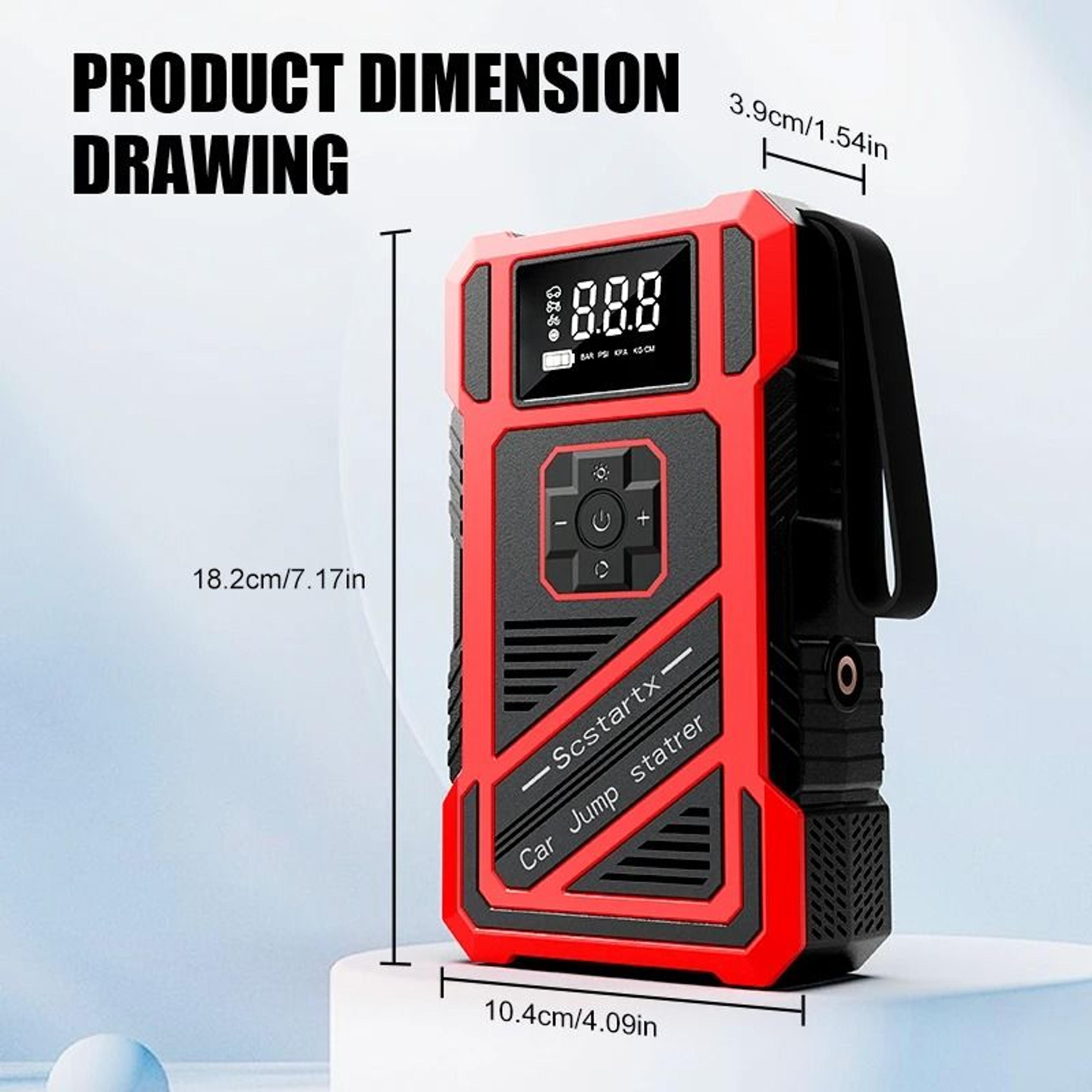 AutoRescue 4 In 1 Car Jump Starter Air Compressor Power Bank 11