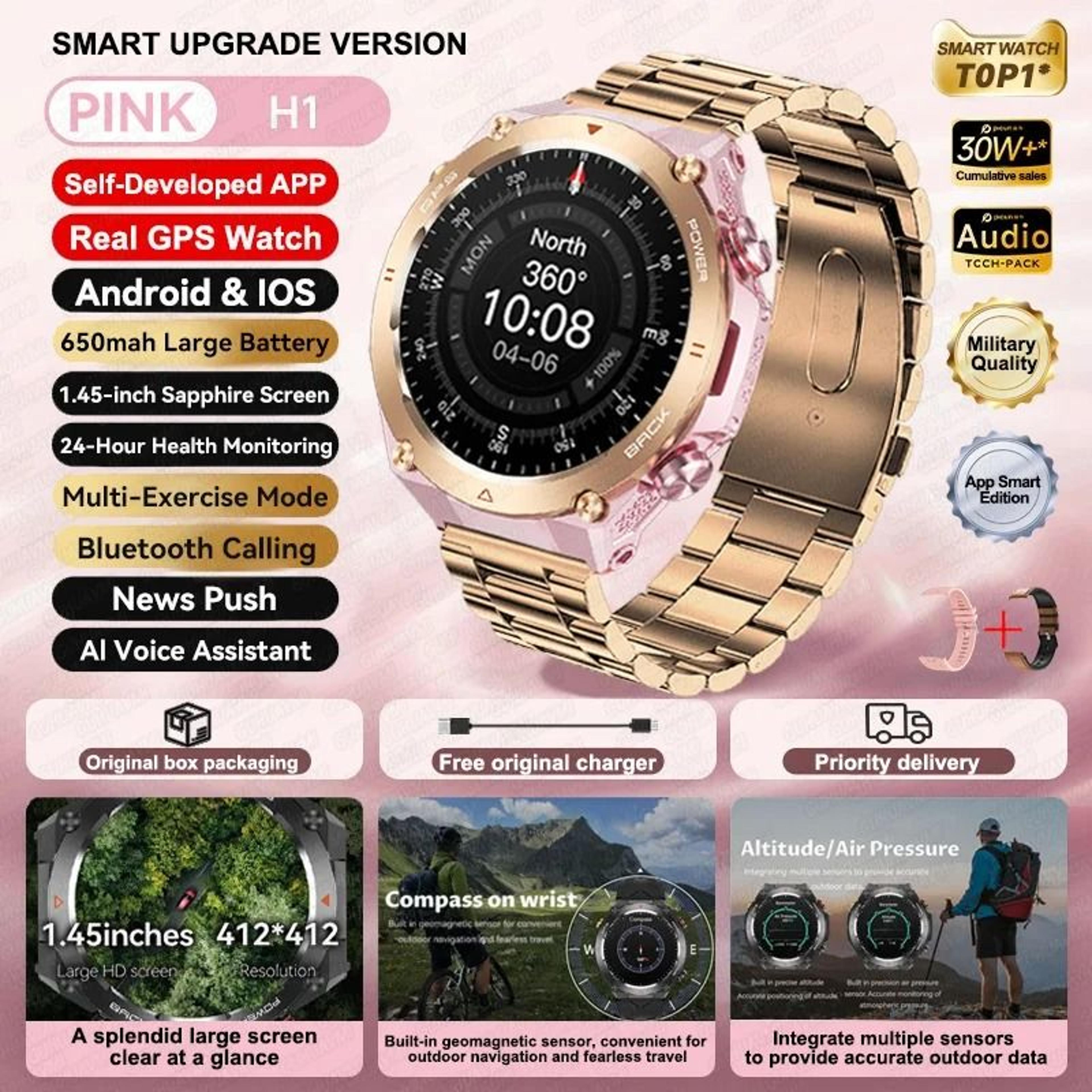 ActivePulse GPS Smart Watch Waterproof Fitness Tracker Bluetooth Call 10