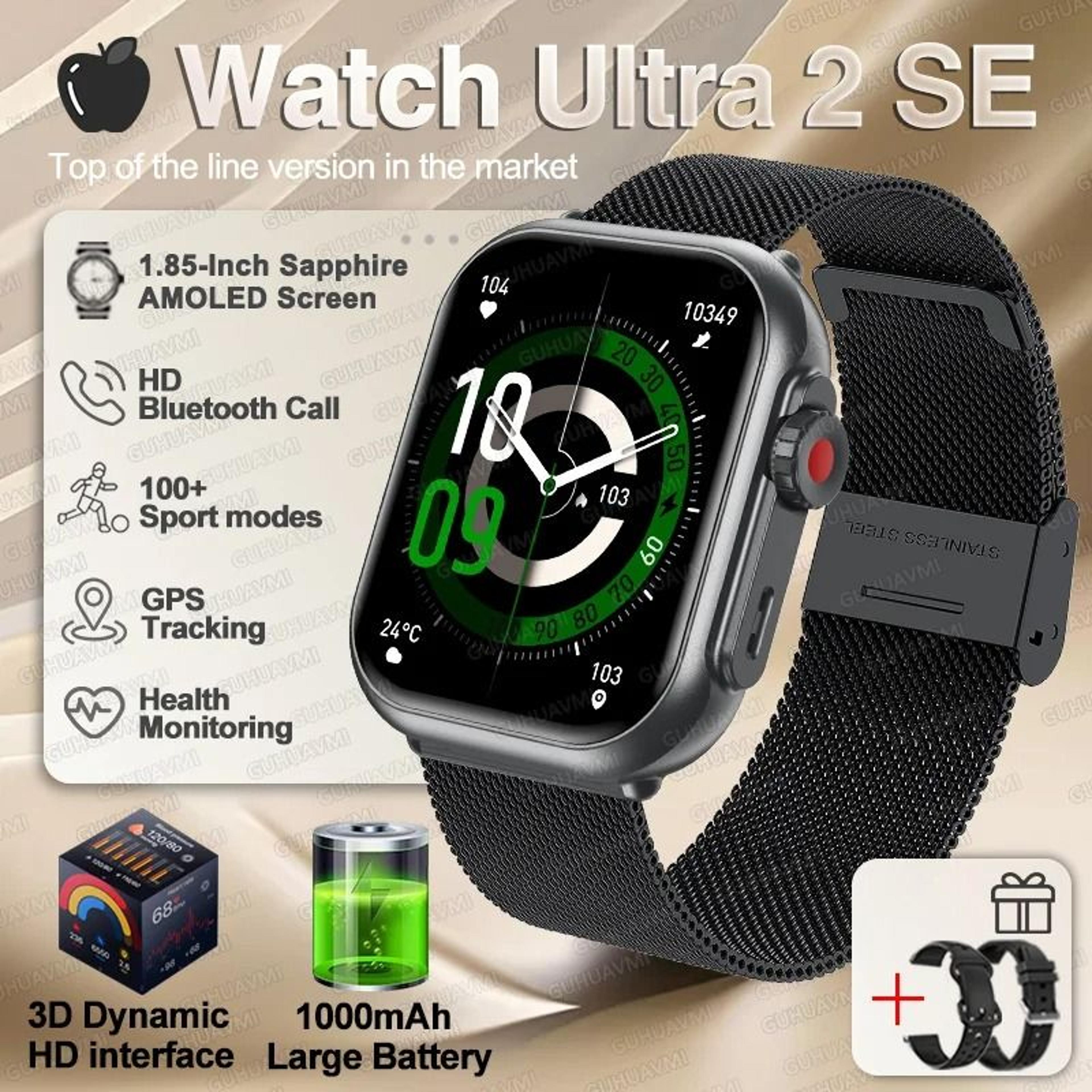 UltraSync AMOLED Smart Watch GPS Bluetooth Call Waterproof Fitness Watch 8