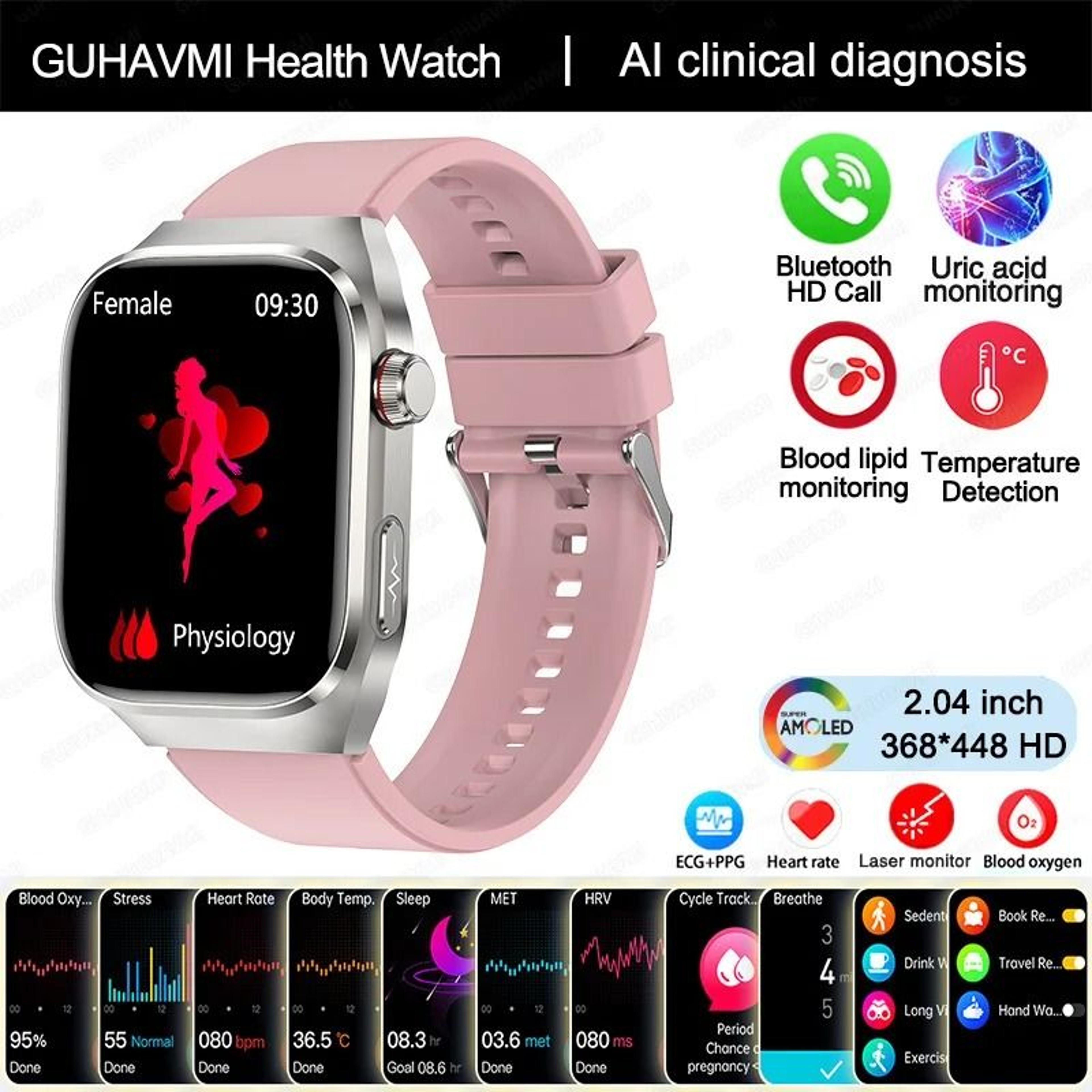 VitalSense Pro ECG Smart Watch Health Tracker Bluetooth Call 3