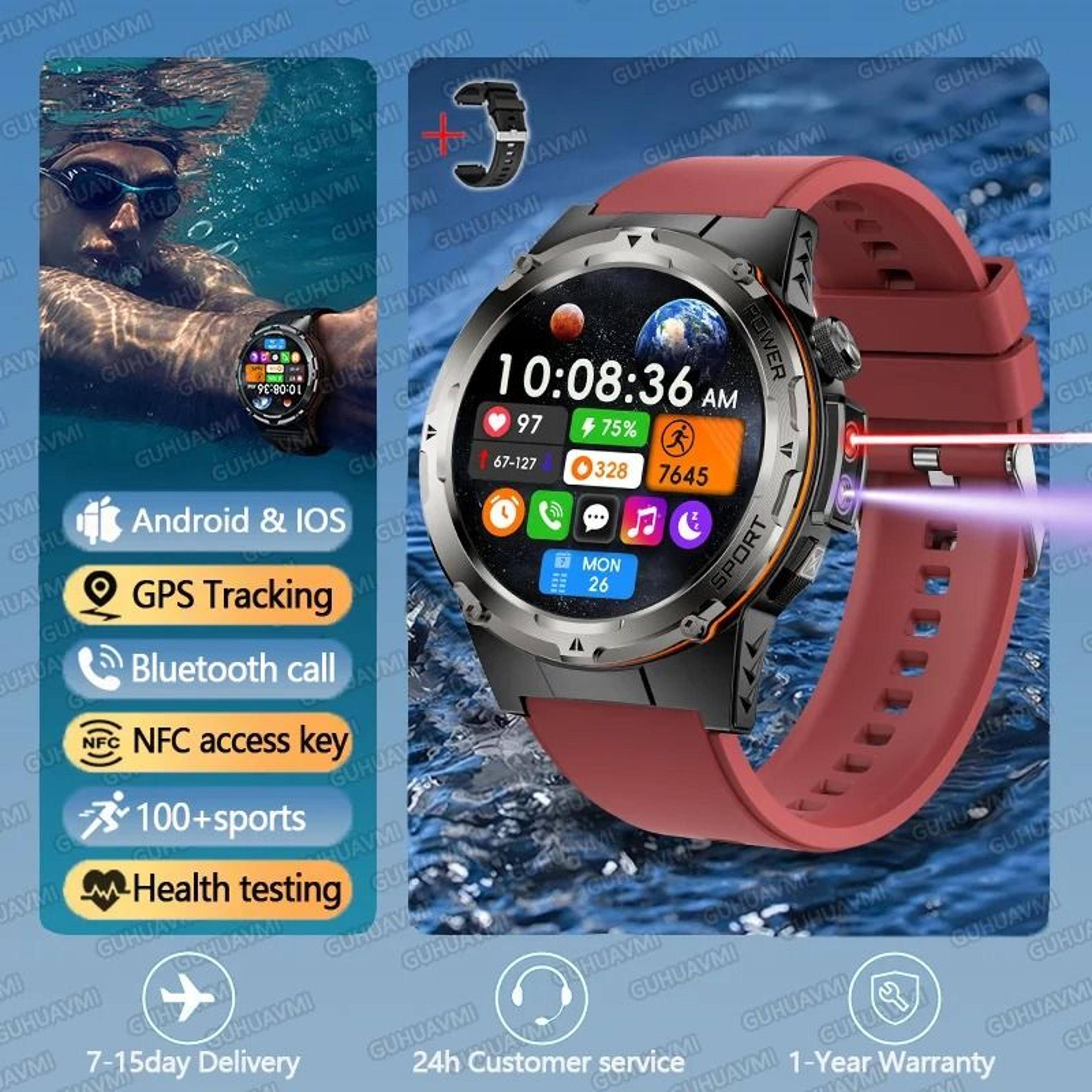 TitanCore GPS Military Smart Watch NFC Bluetooth Call Waterproof Sports Watch 2